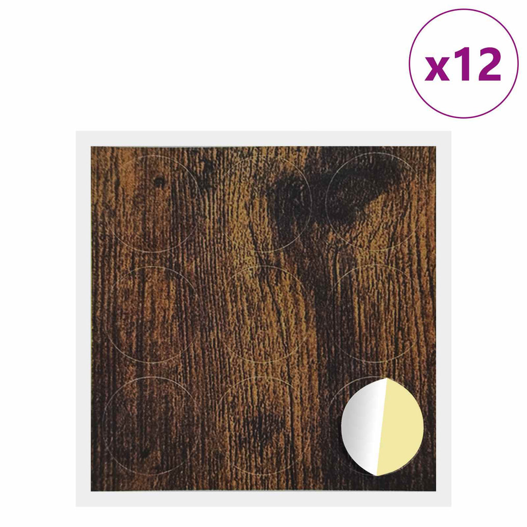 vidaXL Okładka Śrubowa Samoprzylepna 12 pcs Dąb wędzony Ø 20 x 0,5 mm