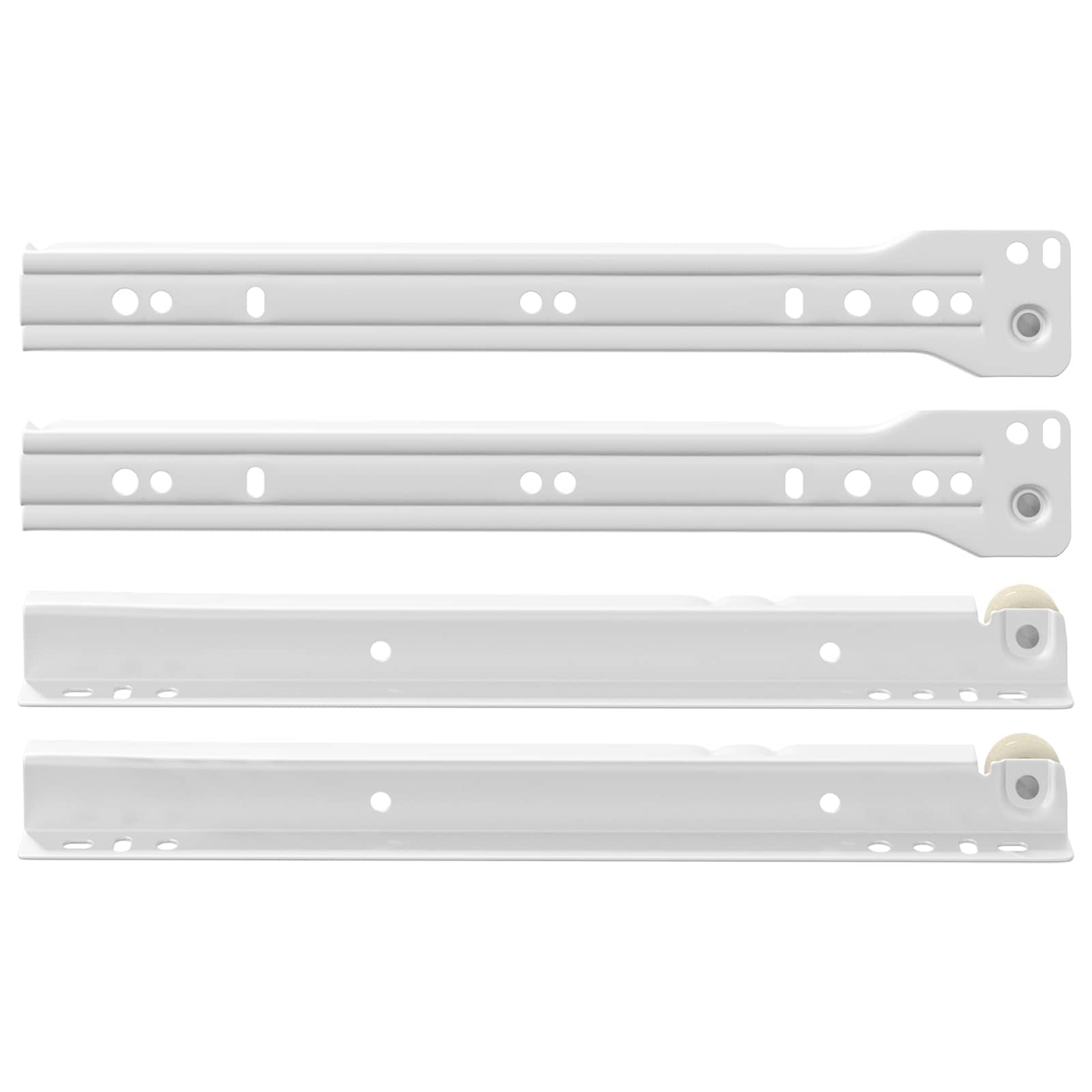 vidaXL Prowadnica szuflady 2 pcs Biały 250 mm Stal