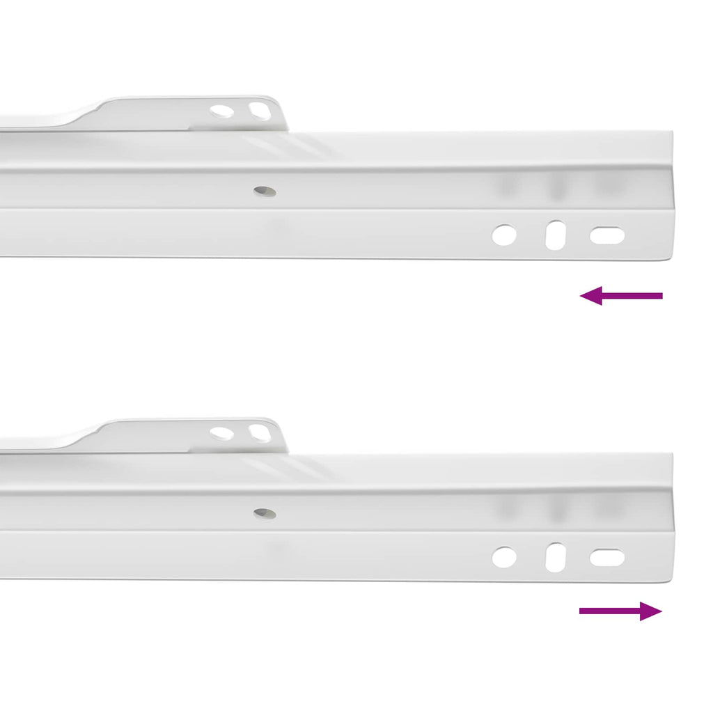 vidaXL Prowadnica szuflady 2 pcs Biały 250 mm Stal