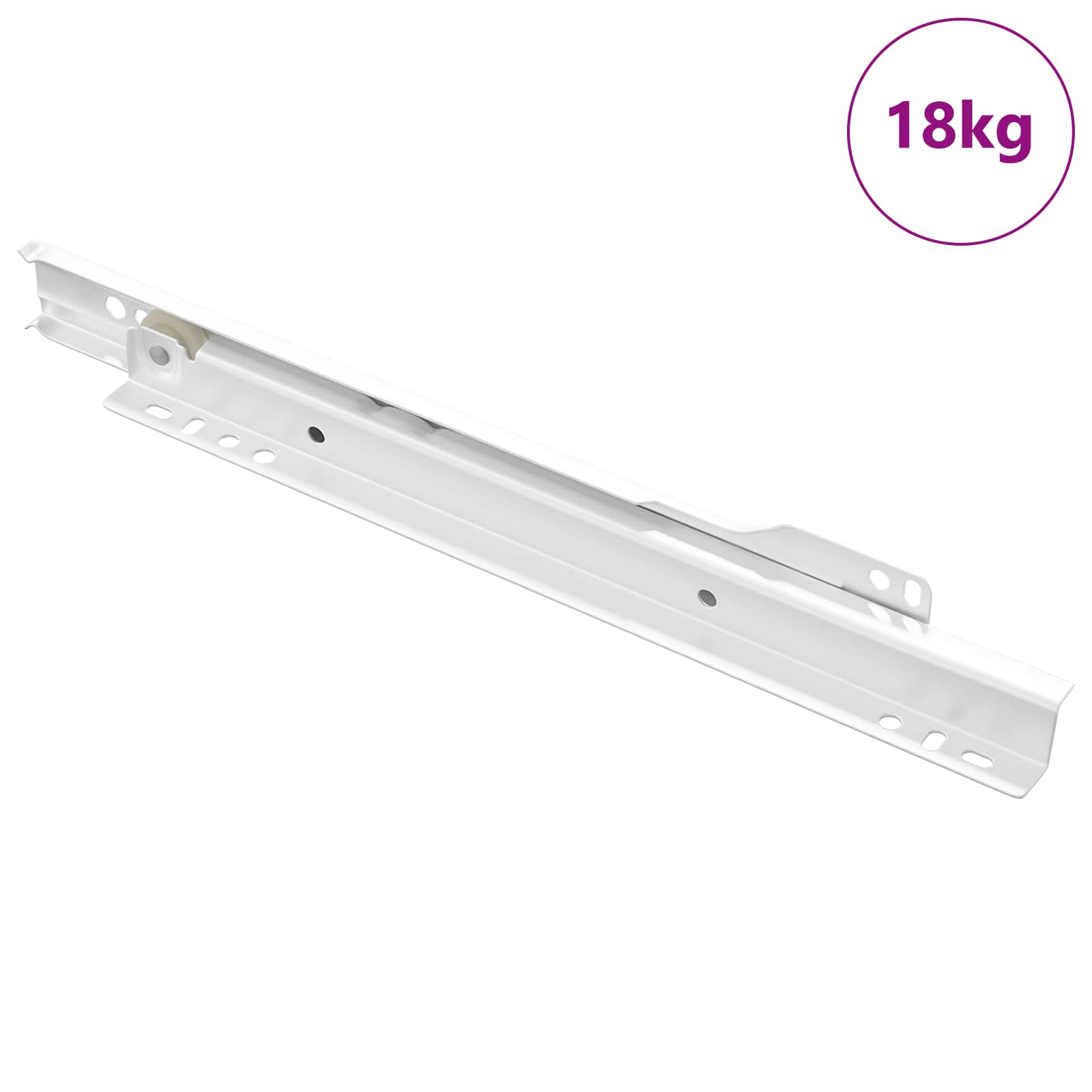 vidaXL Prowadnica szuflady 87 pcs Biały Stal