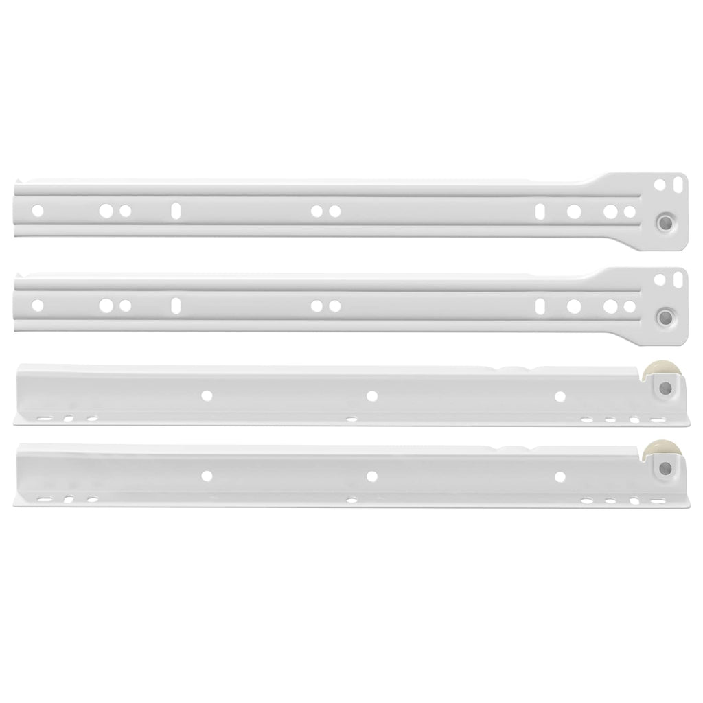 vidaXL Prowadnica szuflady 2 pcs Biały 300 mm Stal