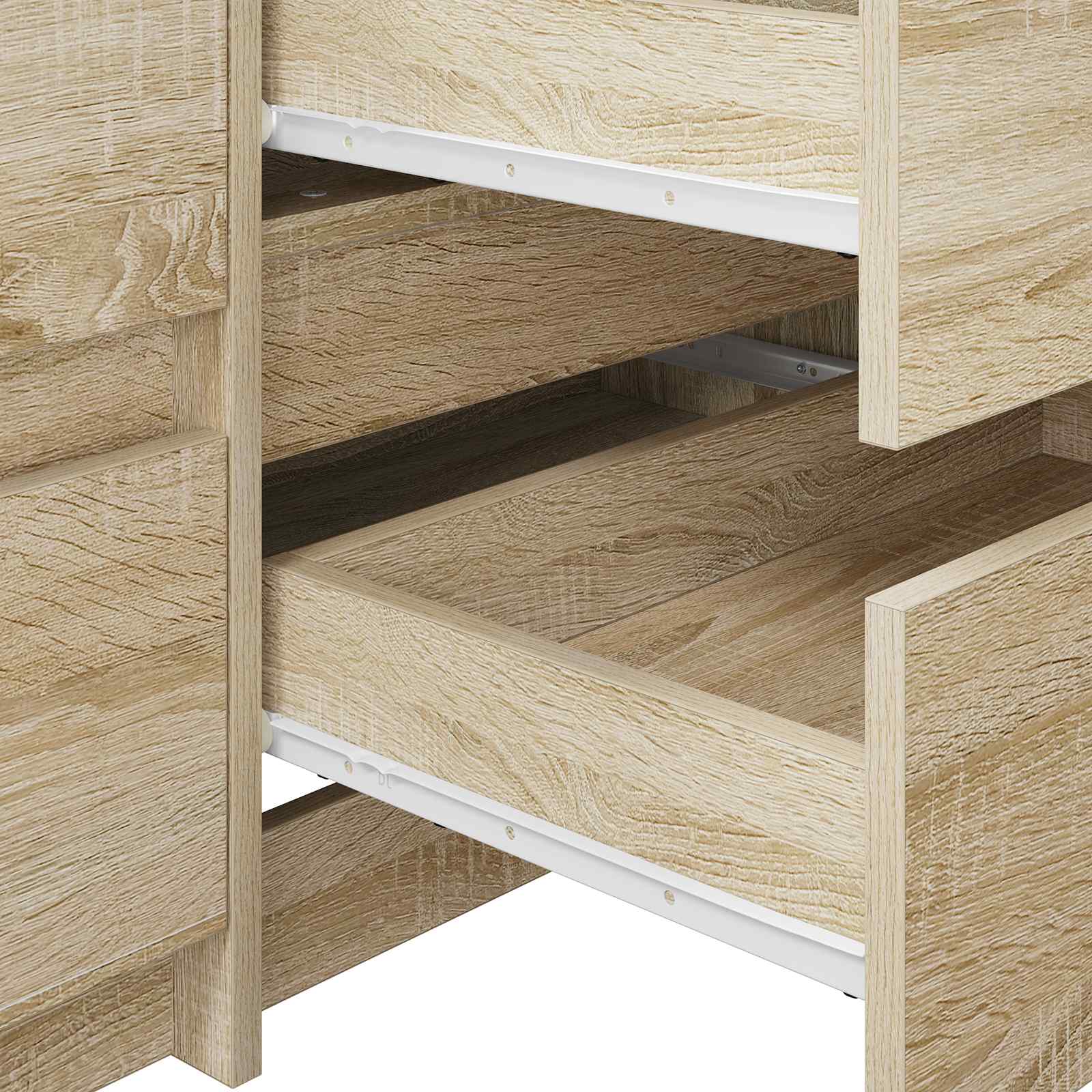 vidaXL Prowadnica szuflady 12 pcs Biały 300 mm Stal