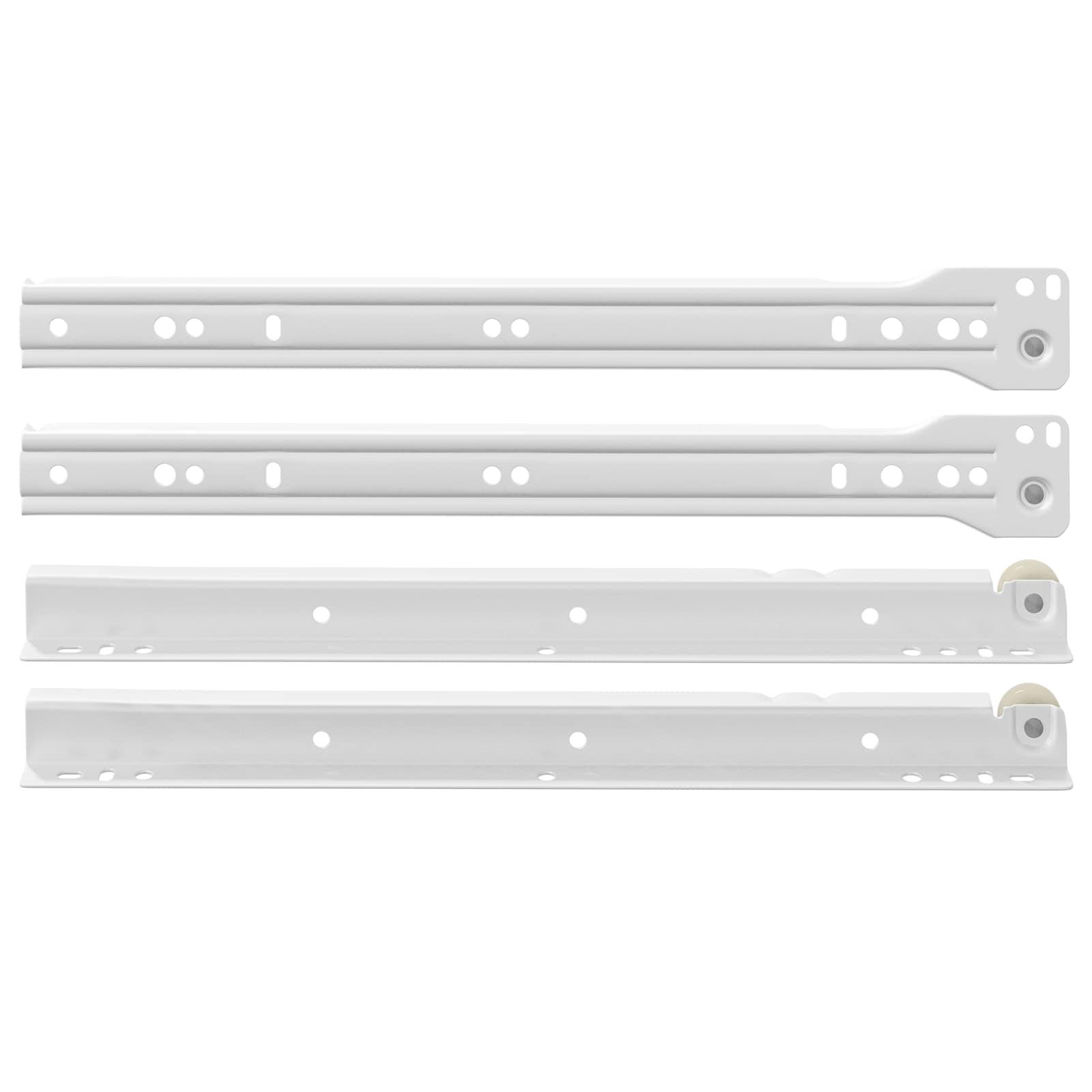 vidaXL Prowadnica szuflady 12 pcs Biały 300 mm Stal