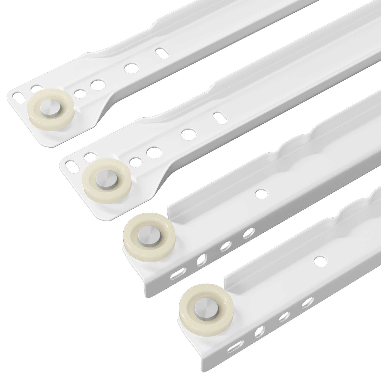 vidaXL Prowadnica szuflady 73 pcs Biały Stal