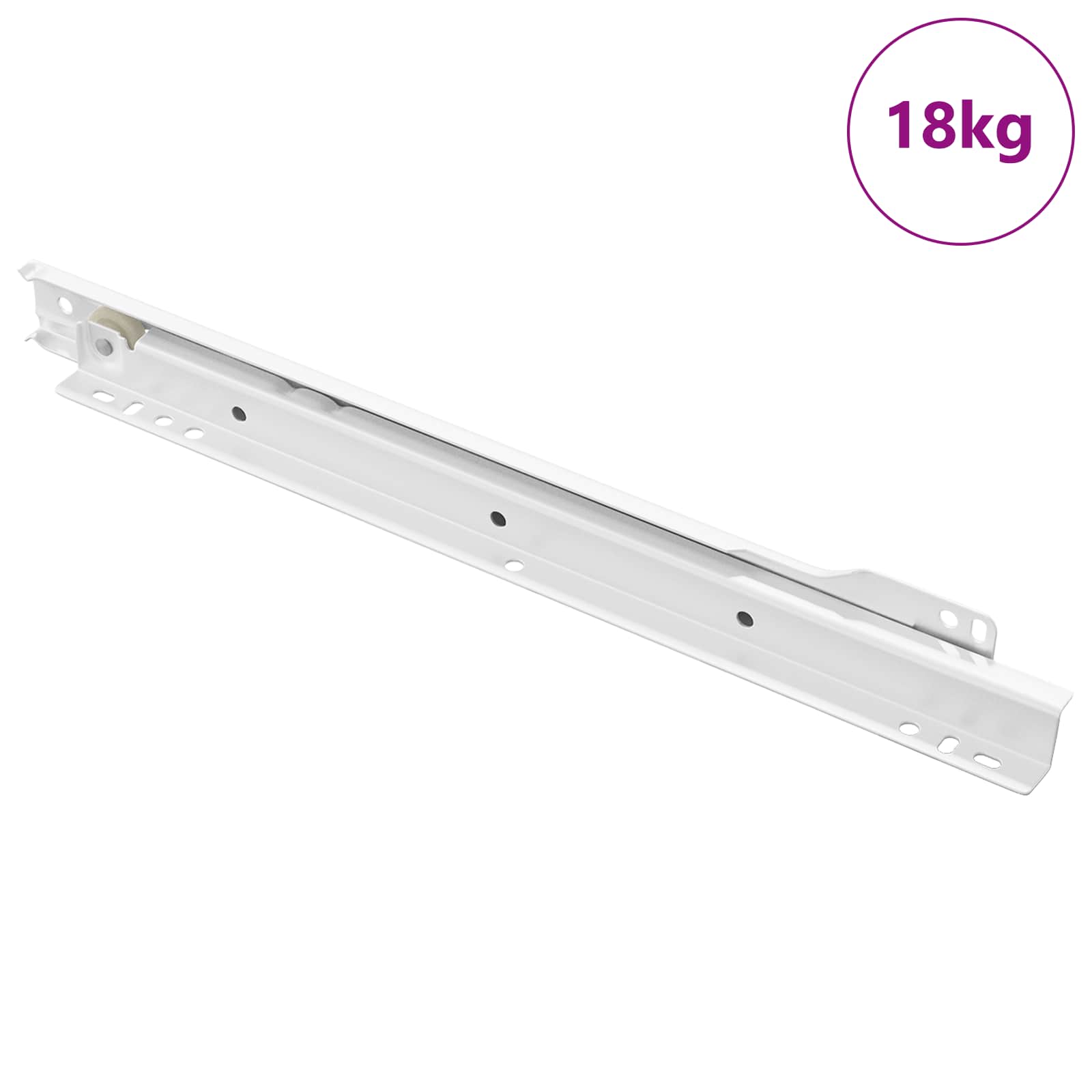 vidaXL Prowadnica szuflady 73 pcs Biały Stal