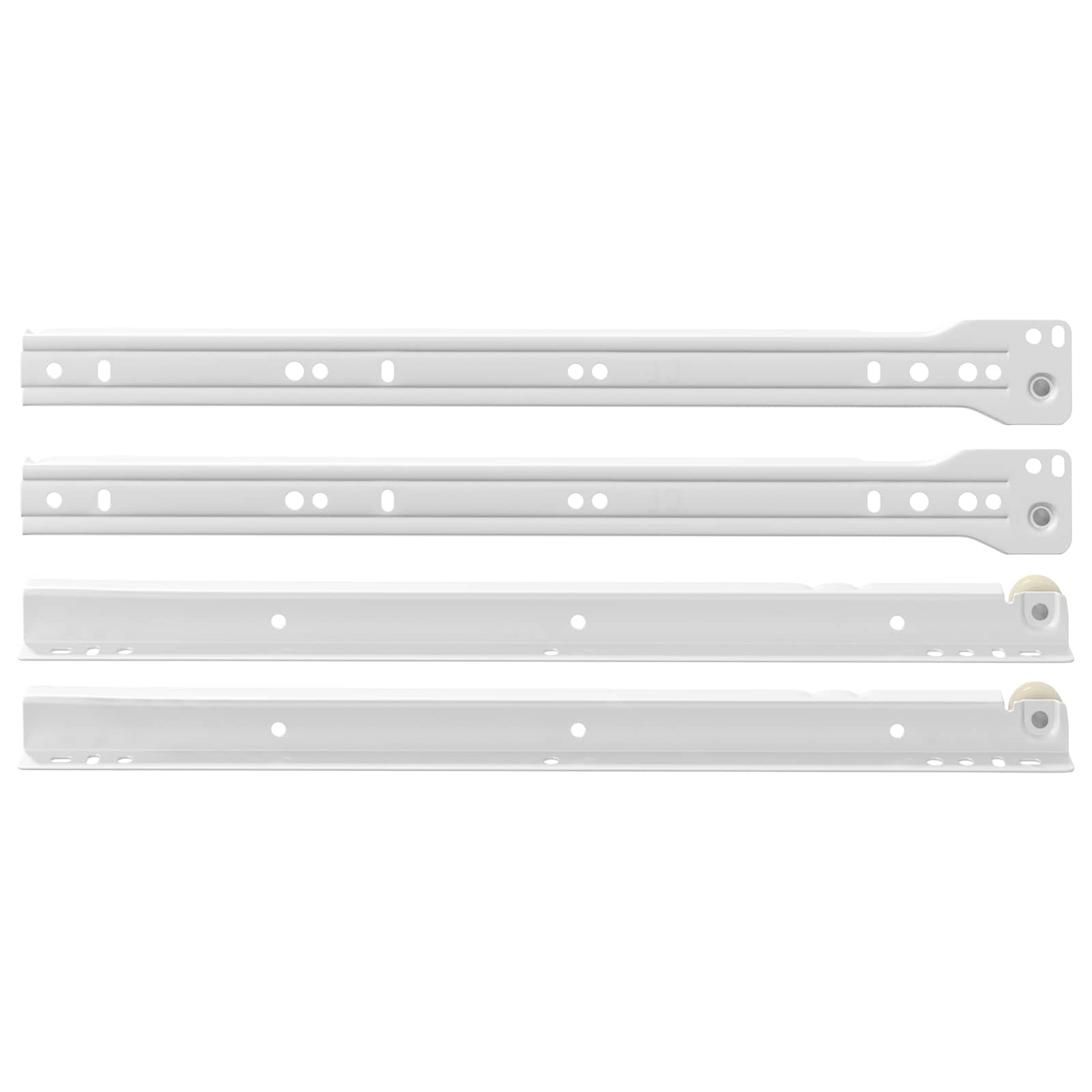 vidaXL Prowadnica szuflady 2 pcs Biały 350 mm Stal