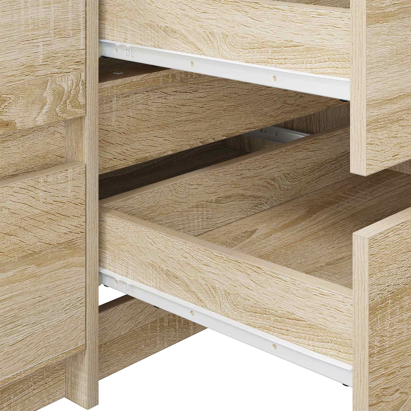 vidaXL Prowadnica szuflady 63 pcs Biały Stal