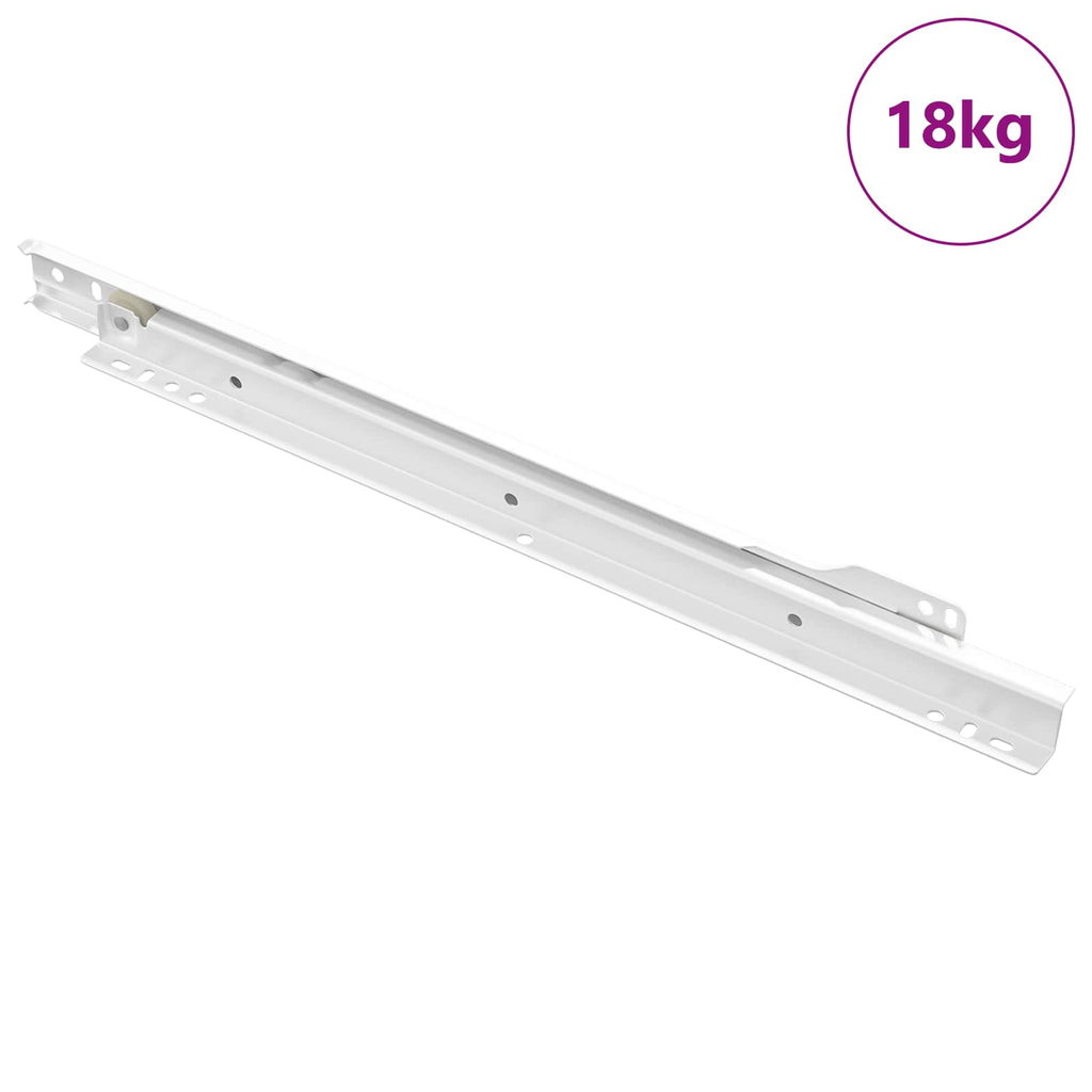 vidaXL Prowadnica szuflady 63 pcs Biały Stal