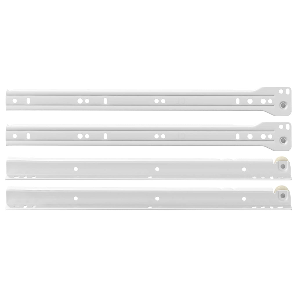 vidaXL Prowadnica szuflady 63 pcs Biały Stal