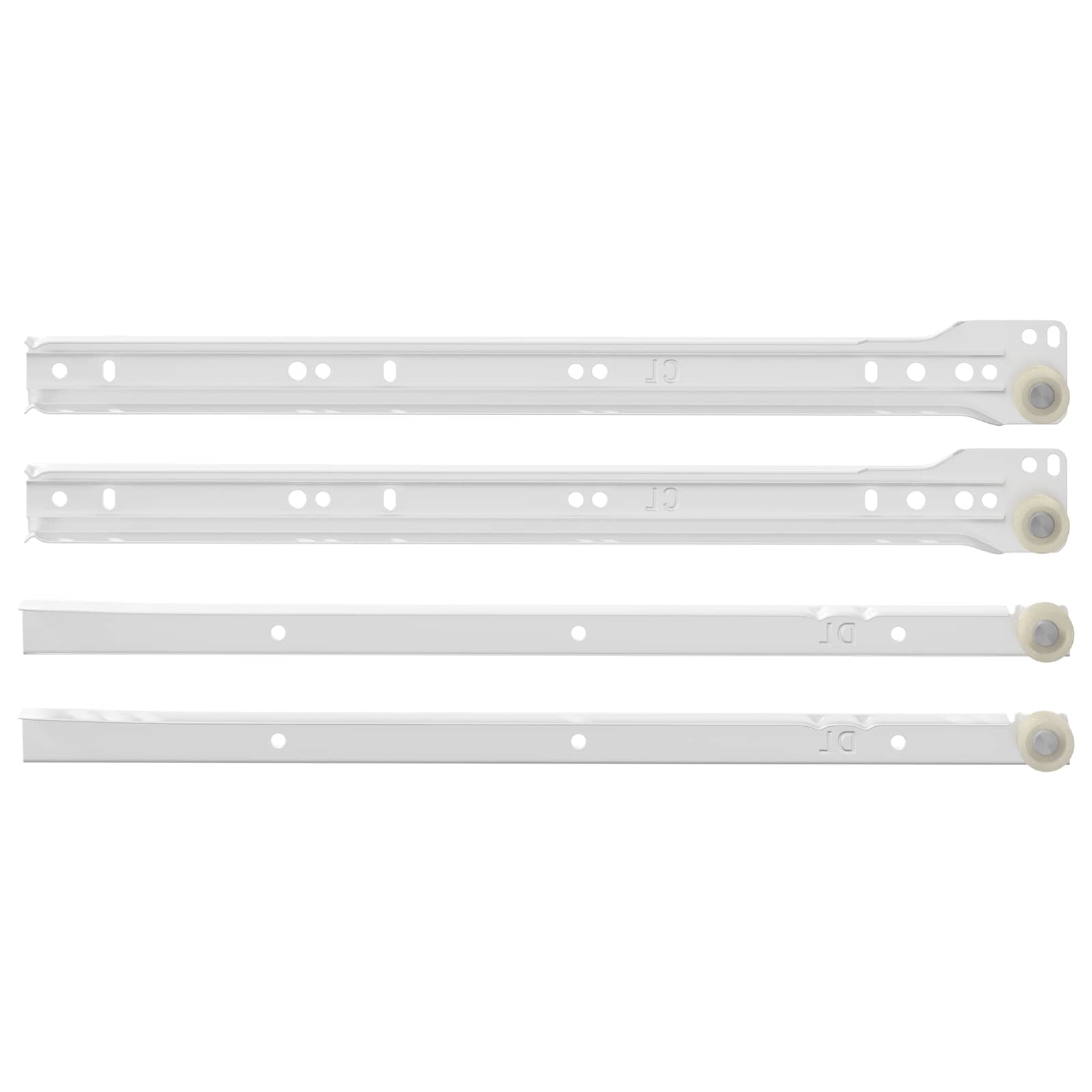 vidaXL Prowadnica szuflady 63 pcs Biały Stal