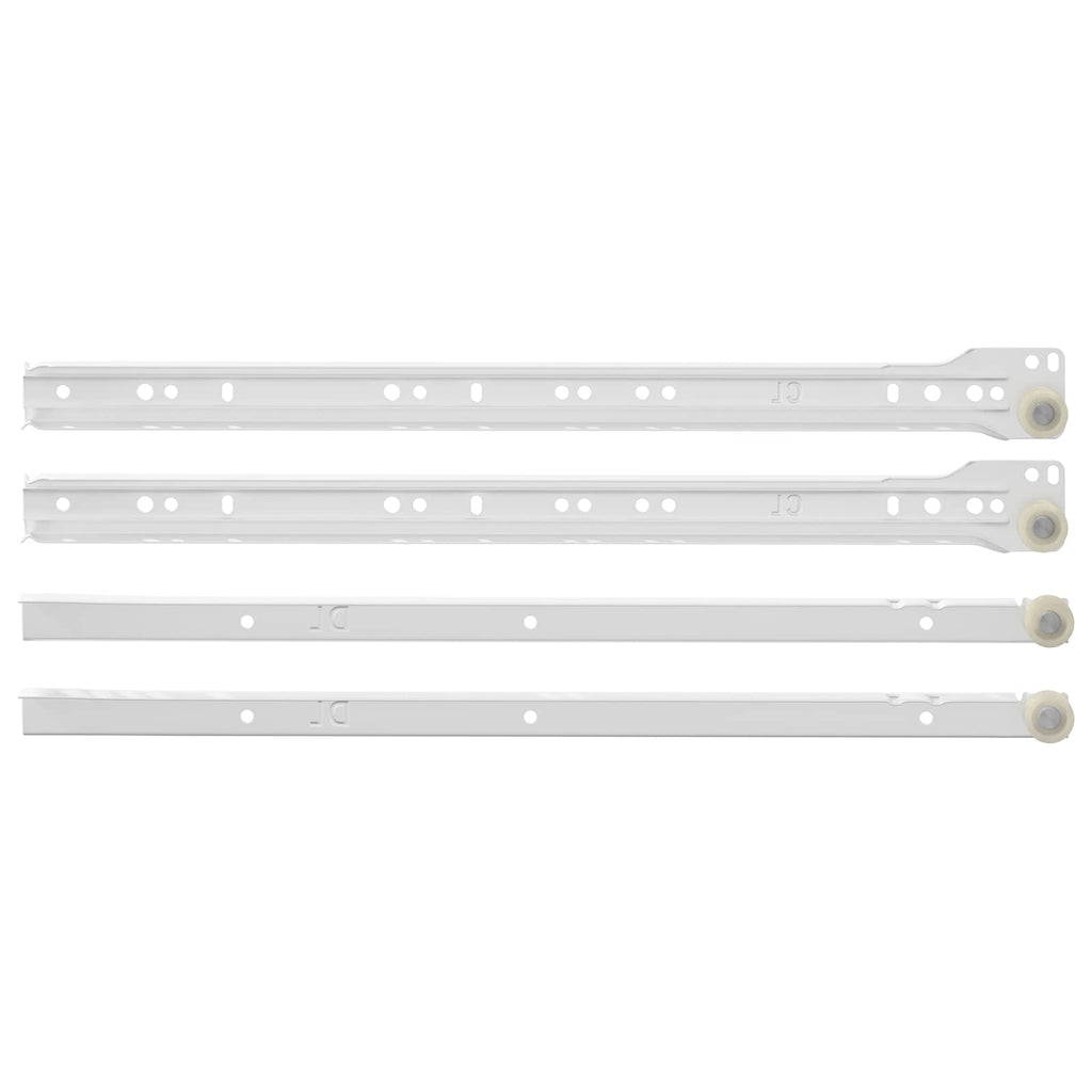 vidaXL Prowadnica szuflady 2 pcs Biały 400 mm Stal