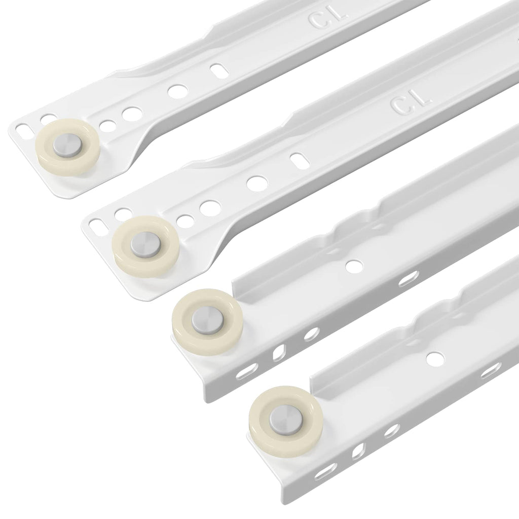vidaXL Prowadnica szuflady 55 pcs Biały Stal