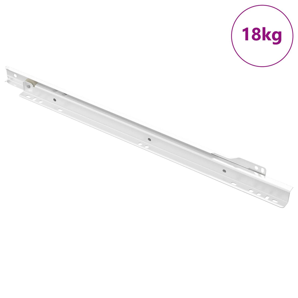 vidaXL Prowadnica szuflady 55 pcs Biały Stal