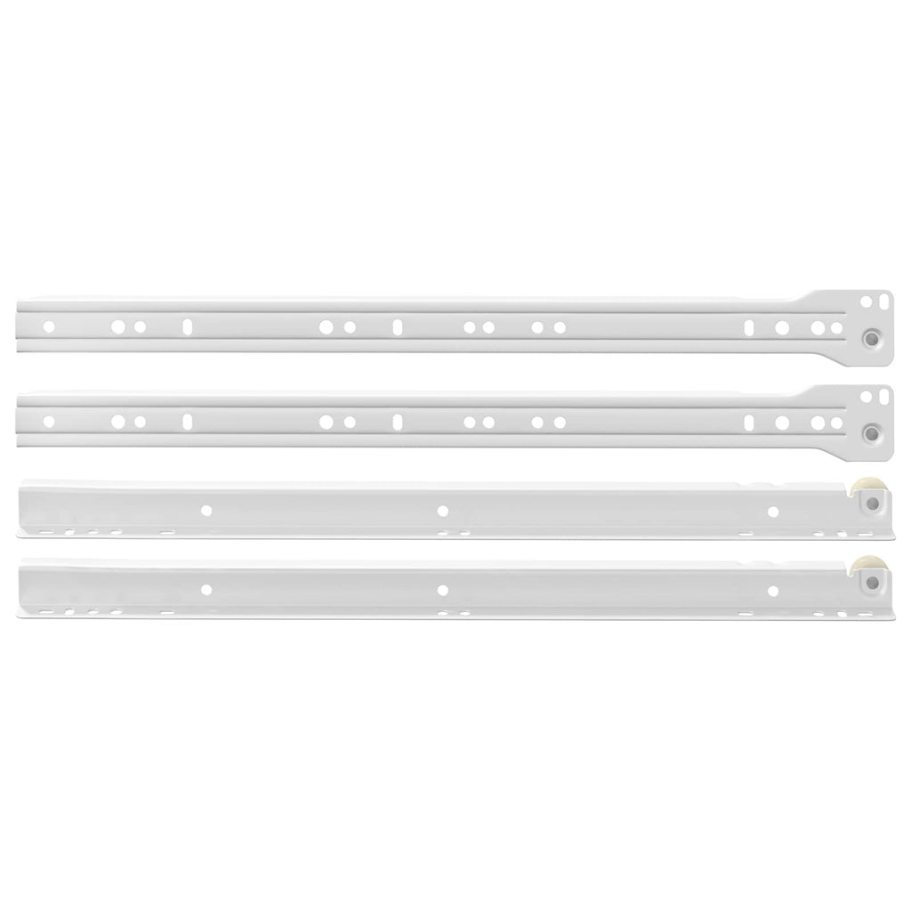 vidaXL Prowadnica szuflady 55 pcs Biały Stal