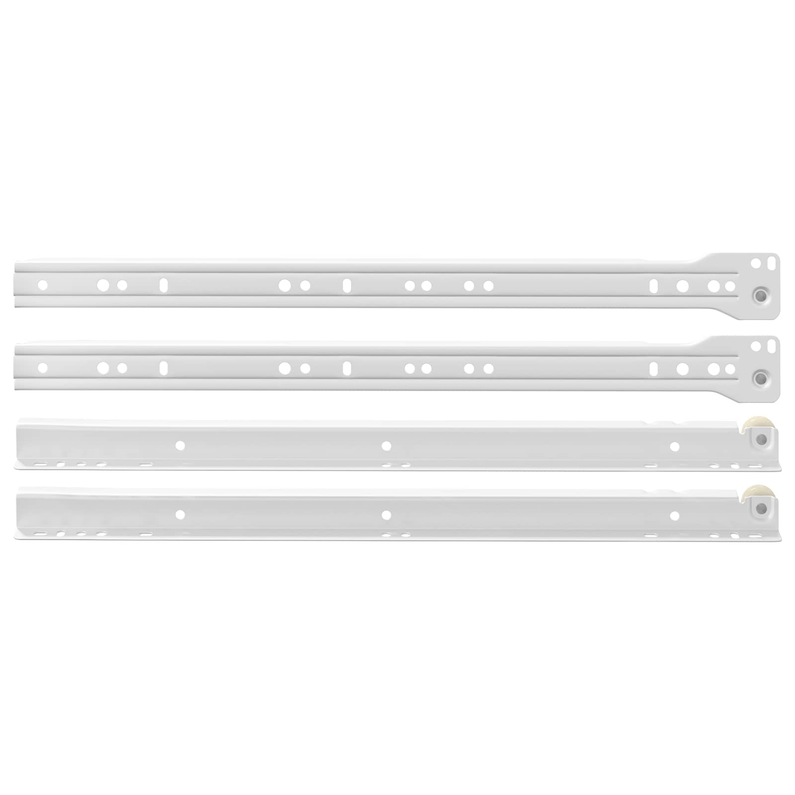vidaXL Prowadnica szuflady 55 pcs Biały Stal