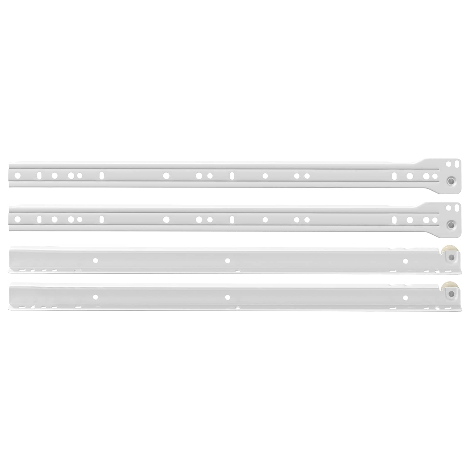 vidaXL Prowadnica szuflady 2 pcs Biały 450 mm Stal
