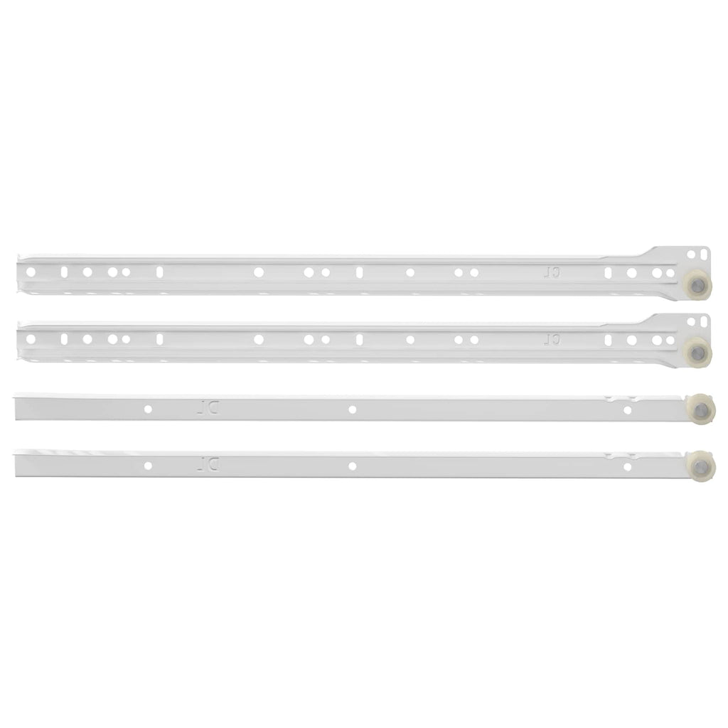 vidaXL Prowadnica szuflady 2 pcs Biały 450 mm Stal