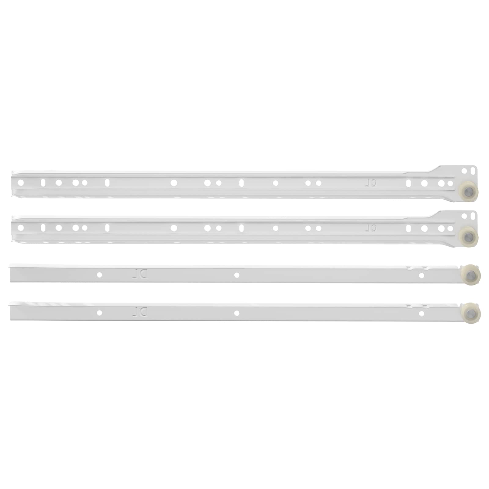vidaXL Prowadnica szuflady 2 pcs Biały 450 mm Stal
