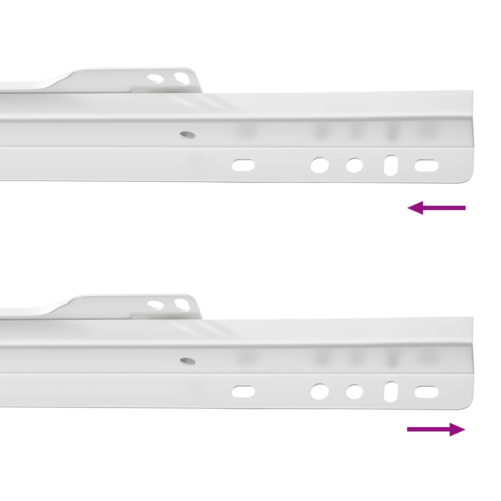 vidaXL Prowadnica szuflady 12 pcs Biały 450 mm Stal