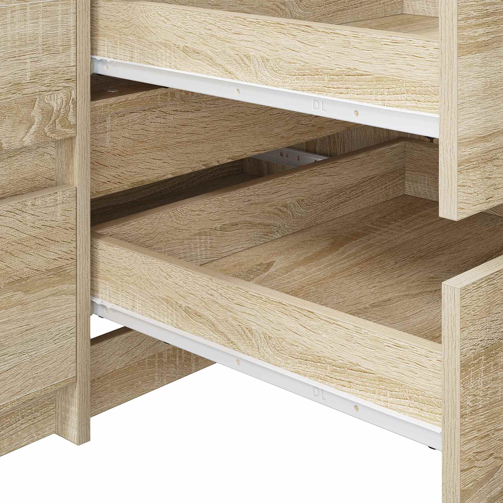 vidaXL Prowadnica szuflady 49 pcs Biały Stal