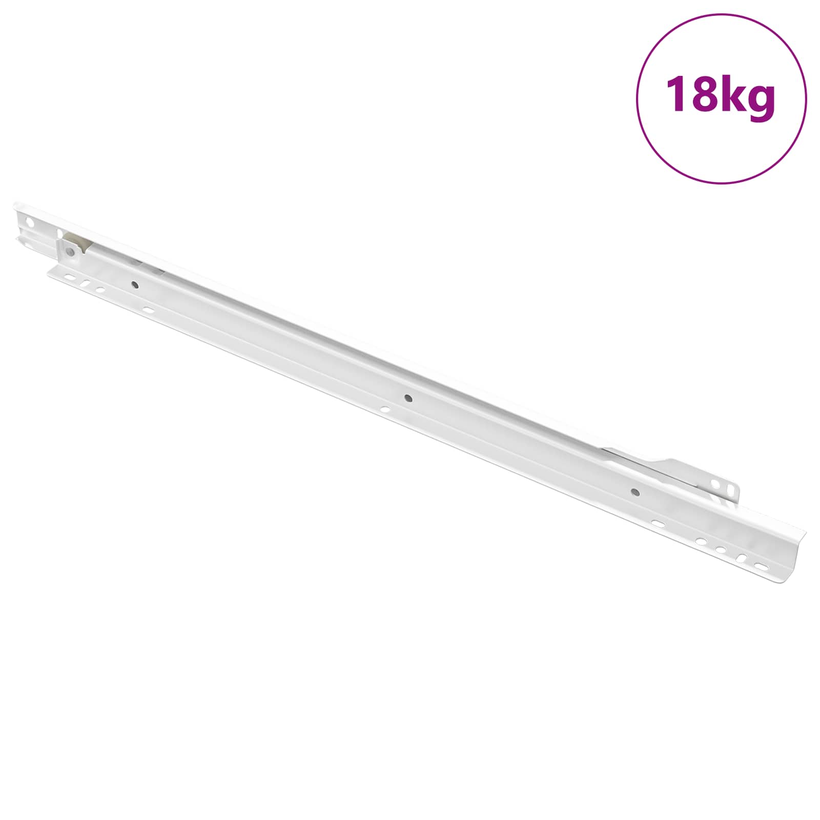 vidaXL Prowadnica szuflady 49 pcs Biały Stal