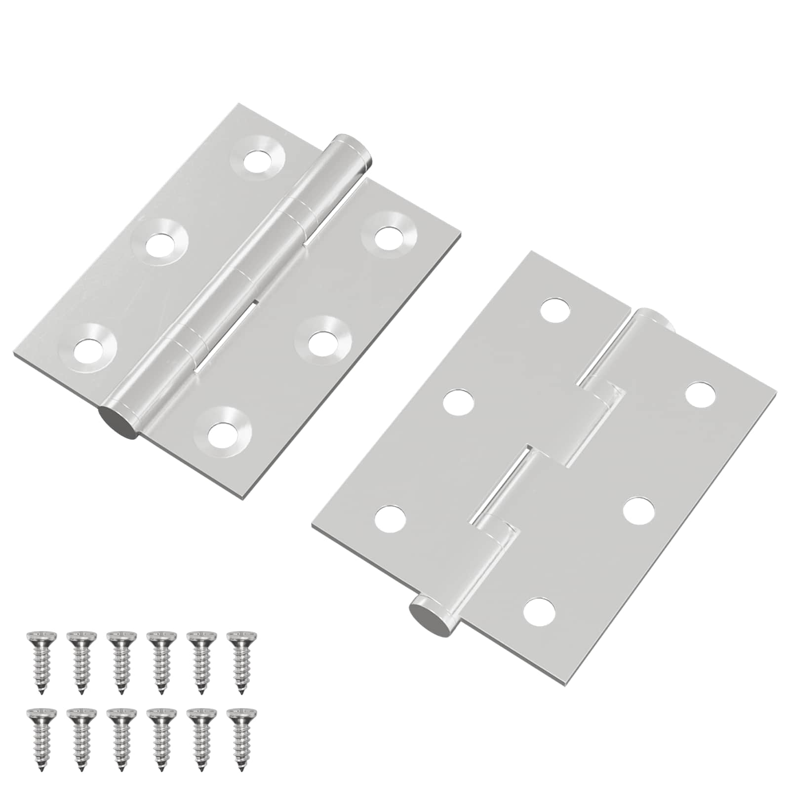 vidaXL Zawias 2 pcs Srebrny 50 x 38 x 1,3 mm Stal
