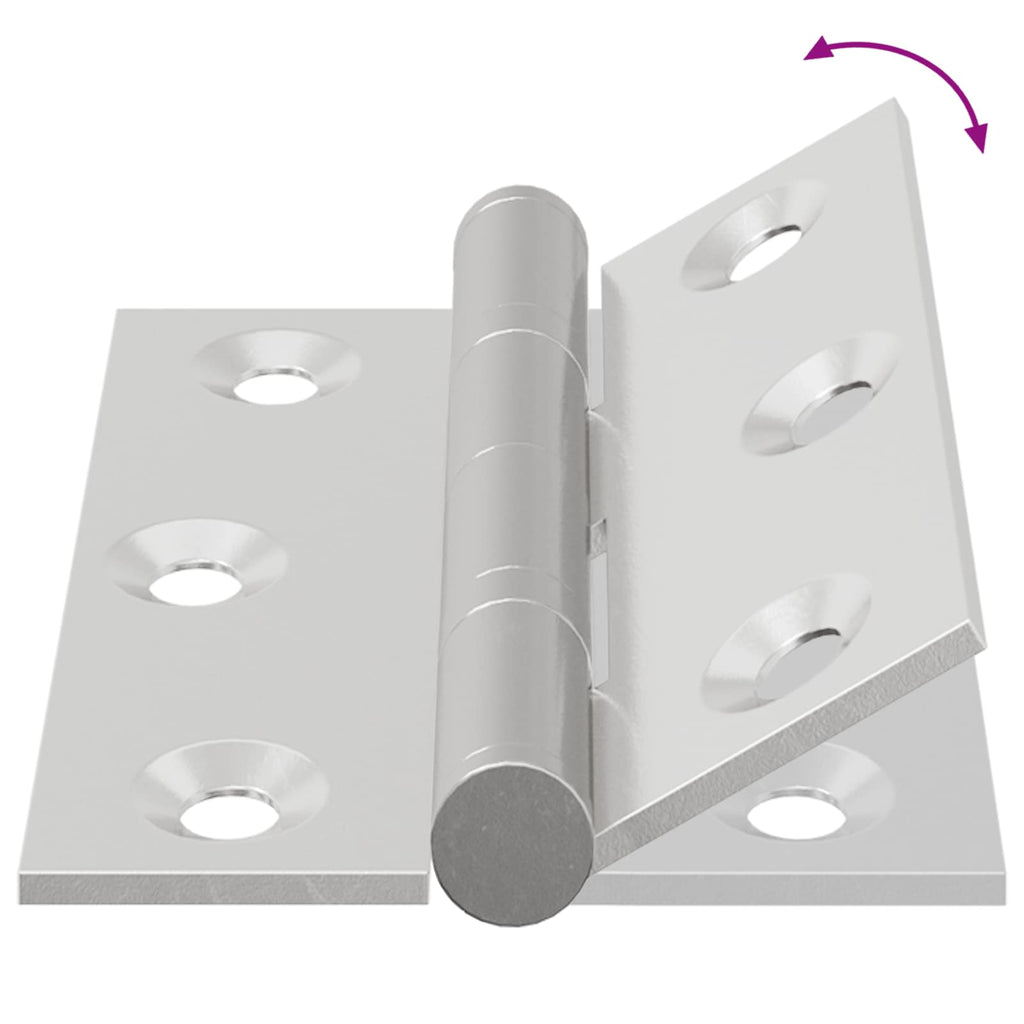 vidaXL Zawias 2 pcs Srebrny 50 x 38 x 1,3 mm Stal