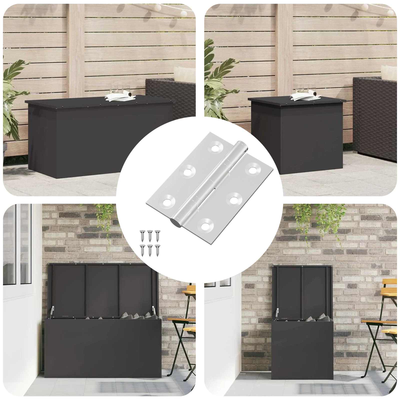 vidaXL Zawias 720 pcs Srebrny 50 x 38 x 1,3 mm Stal