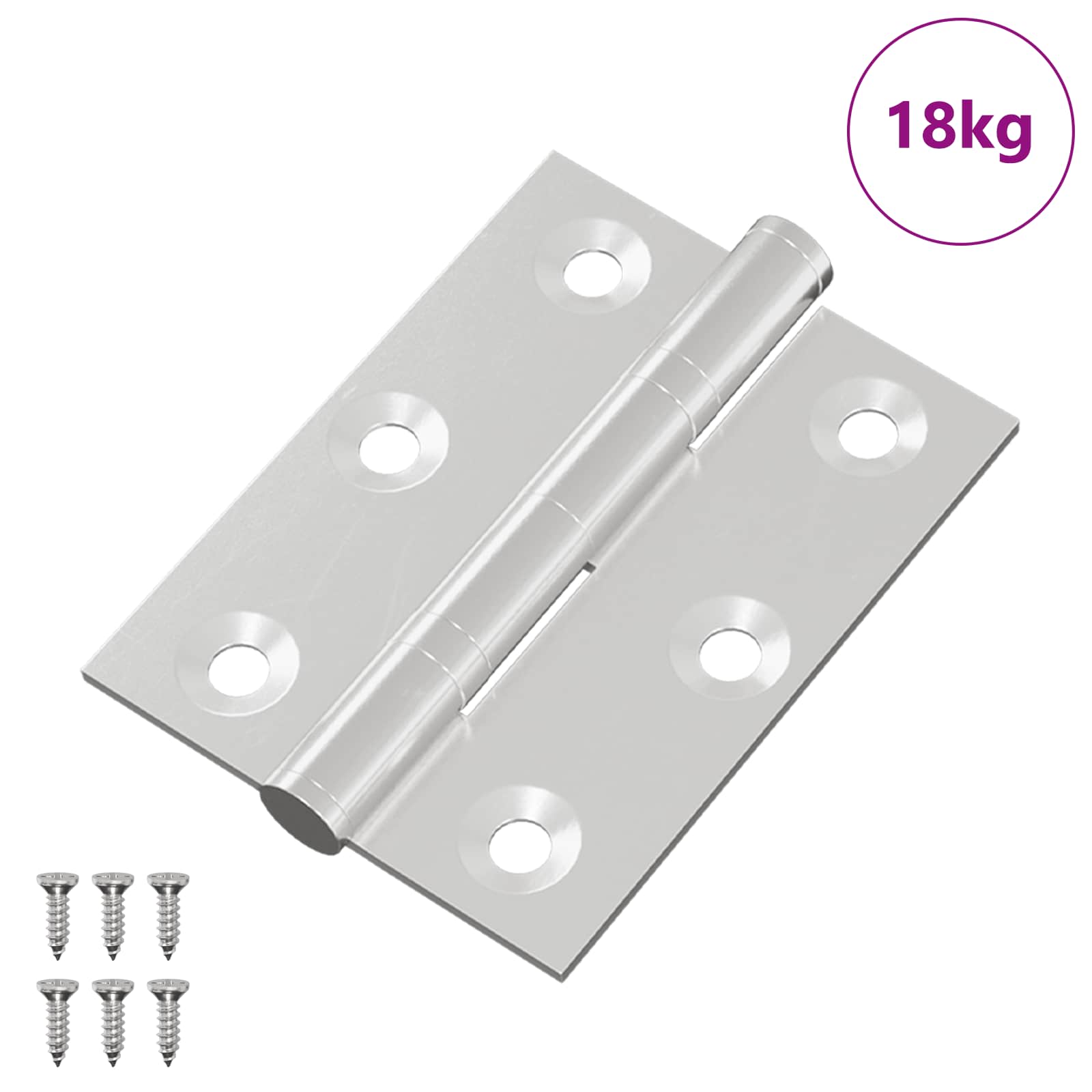 vidaXL Zawias 720 pcs Srebrny 50 x 38 x 1,3 mm Stal