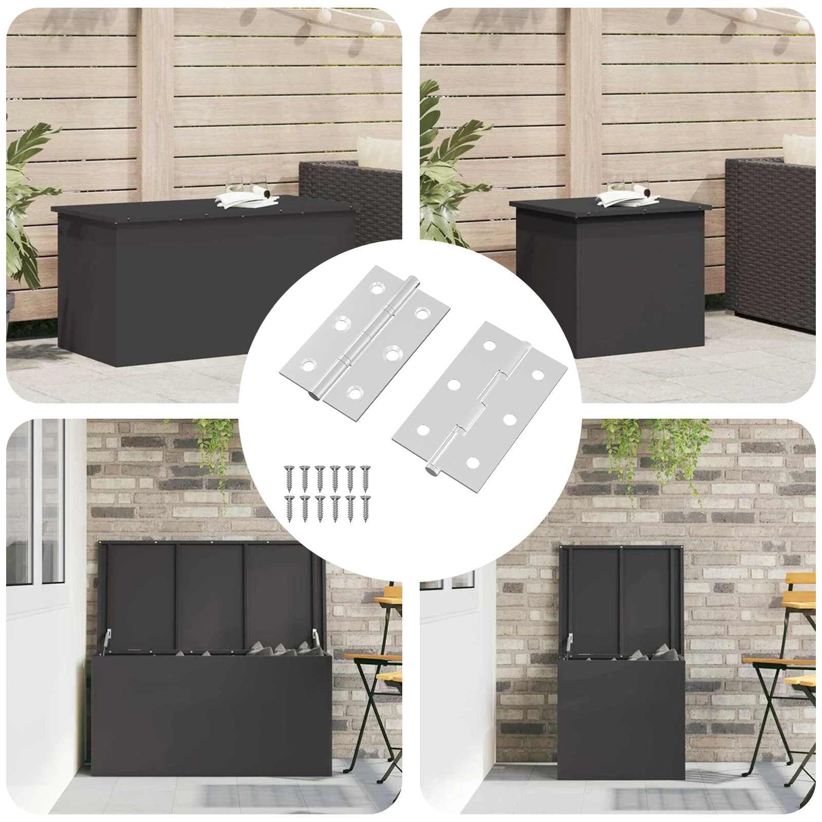 vidaXL Zawias Gładki 2 pcs Srebrny 58 x 35 x 1 mm Stal