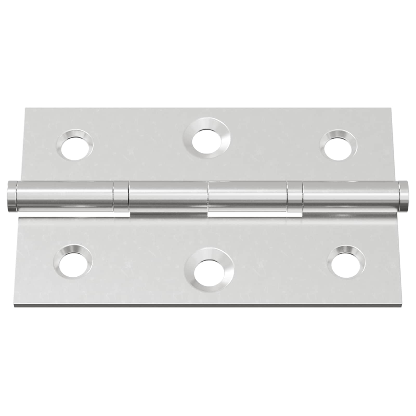 vidaXL Zawias Gładki 2 pcs Srebrny 58 x 35 x 1 mm Stal