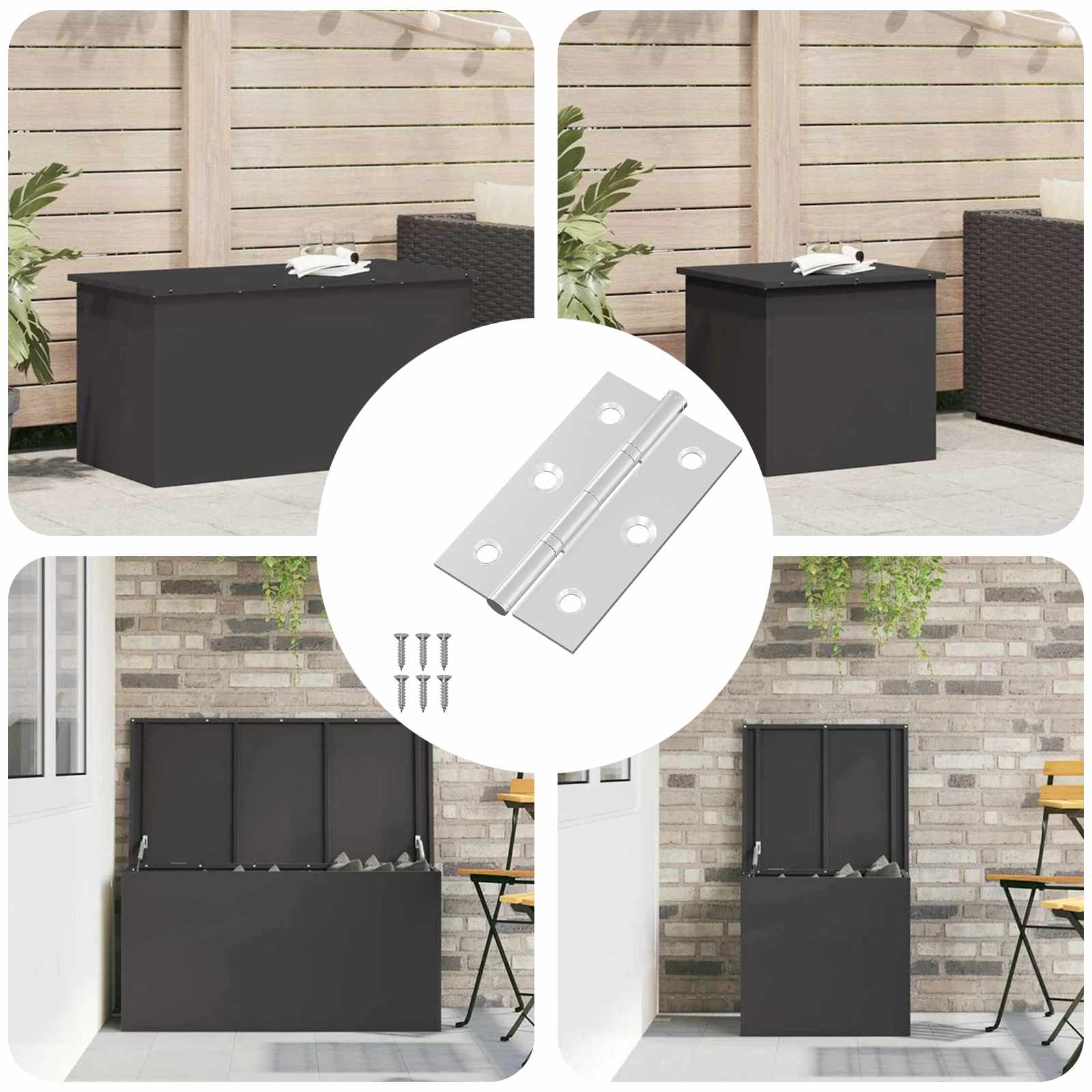 vidaXL Zawias Gładki 12 pcs Srebrny 58 x 35 x 1 mm Stal