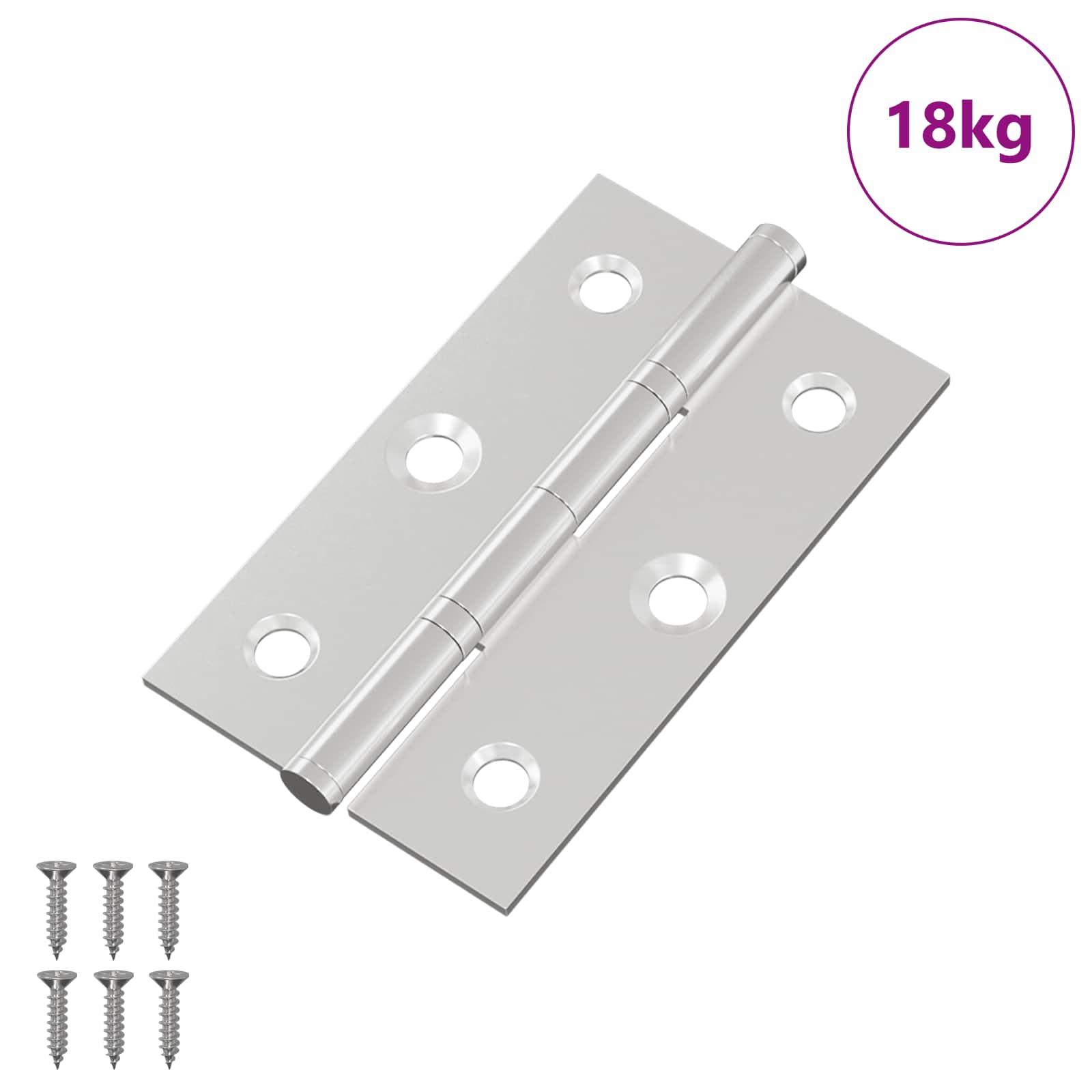 vidaXL Zawias Gładki 899 pcs Srebrny 58 x 35 x 1 mm Stal