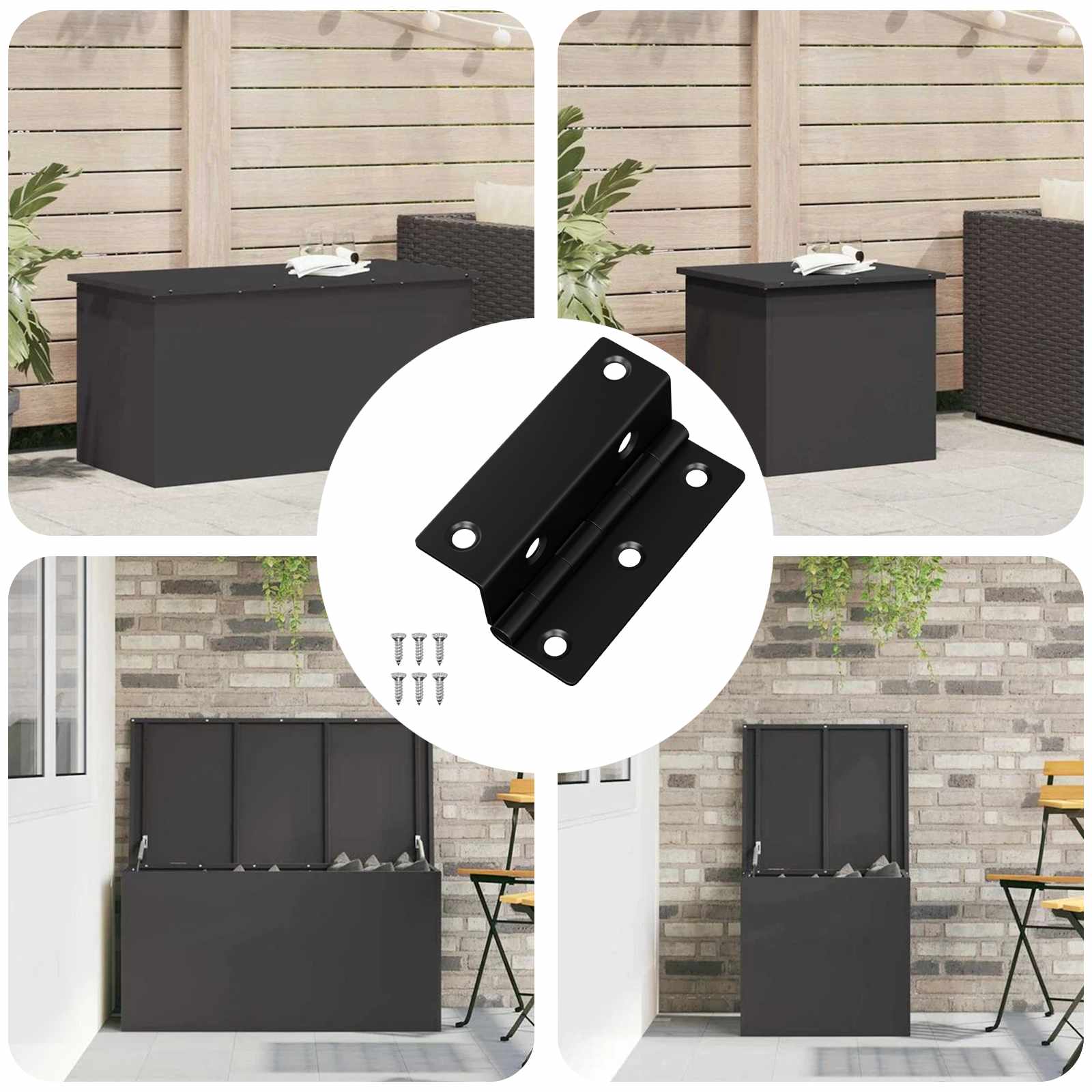 vidaXL Zawias 537 pcs Czarny 38 x 17 x 60 mm Żelazo