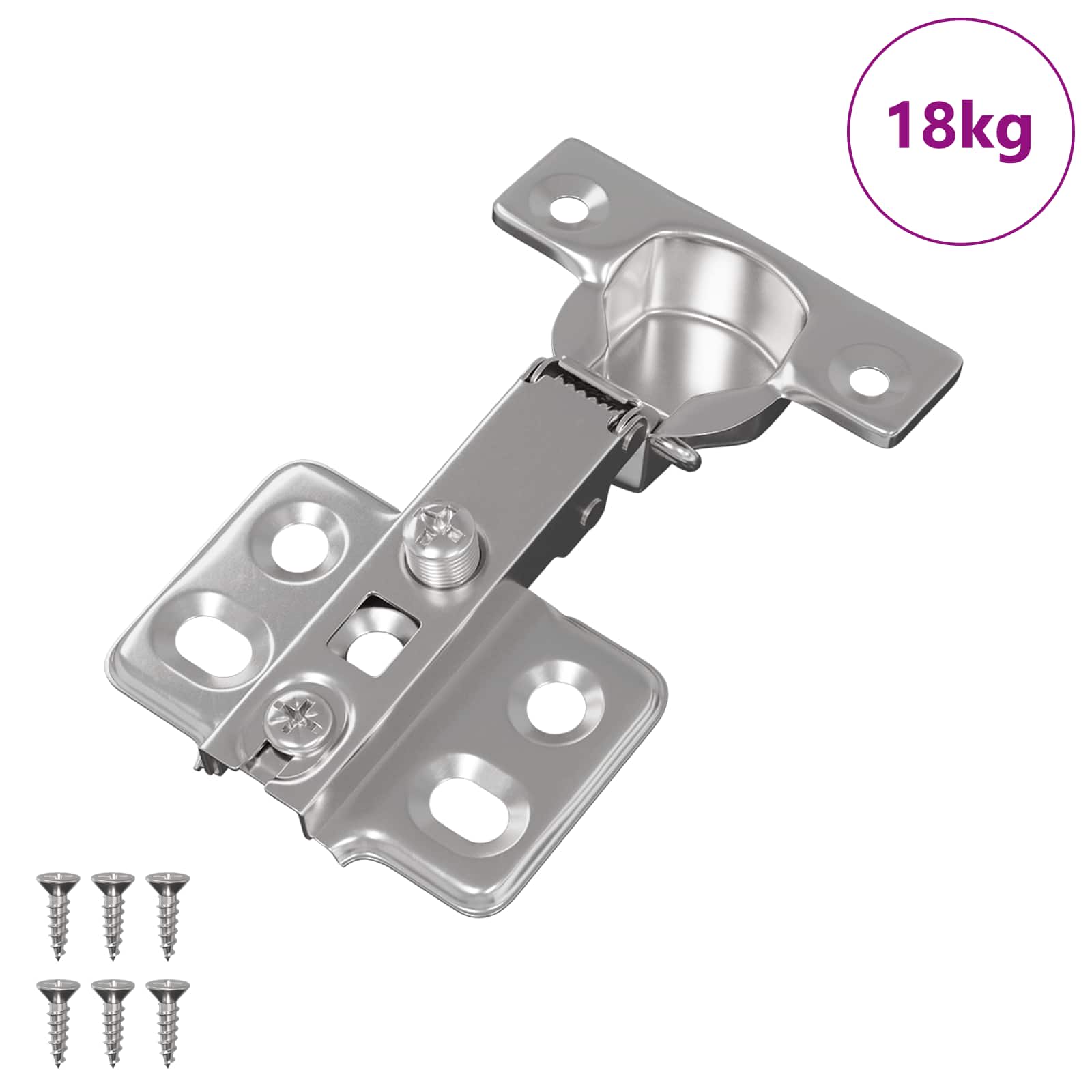 vidaXL Zawias 257 pcs Nikiel 85 x 52,5 x 9,5 mm Żelazo