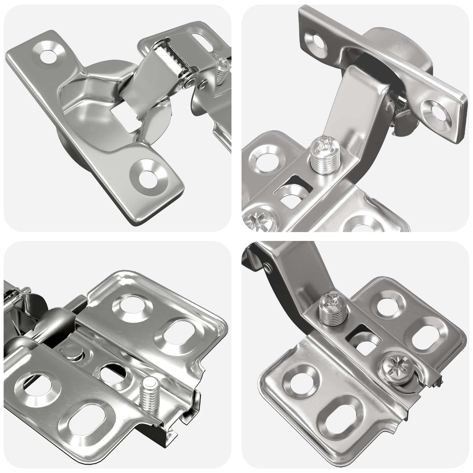 vidaXL Zawias 254 pcs Nikiel 85 x 52,5 x 9,5 mm Żelazo