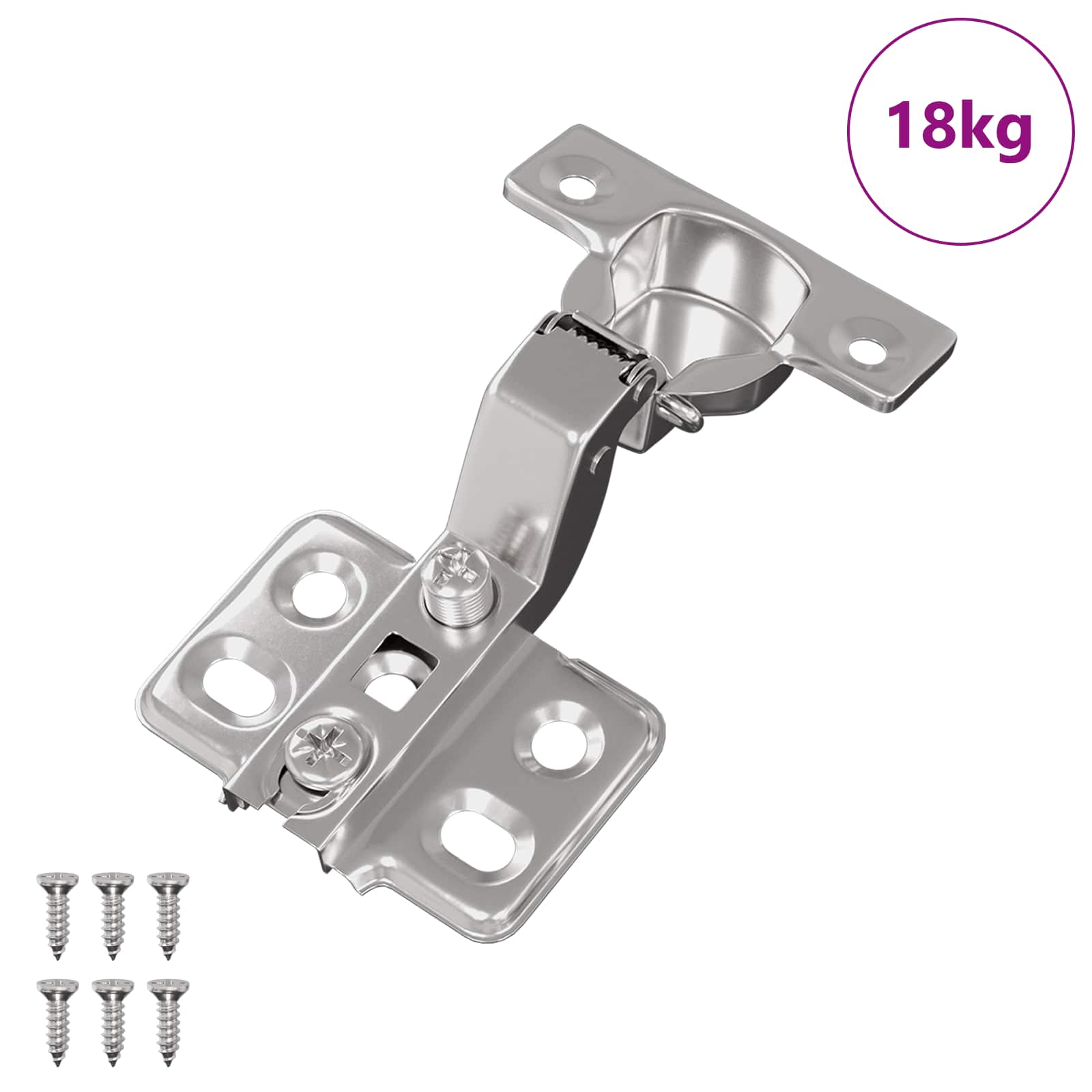 vidaXL Zawias 254 pcs Nikiel 85 x 52,5 x 9,5 mm Żelazo