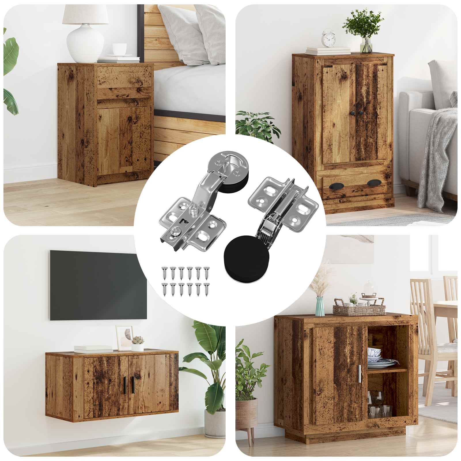 vidaXL Zawias 2 pcs Srebrny 35 mm Żelazo