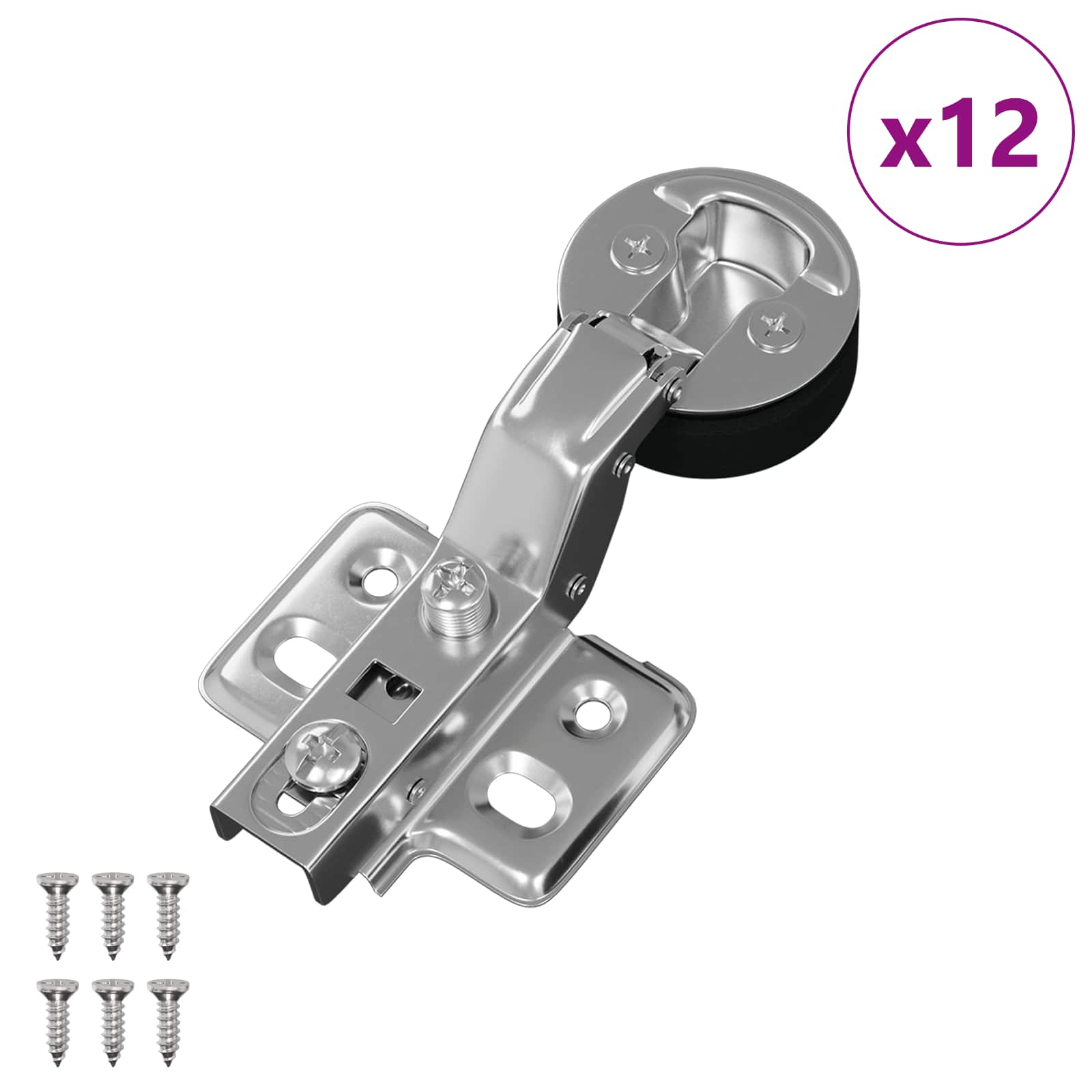 vidaXL Zawias 12 pcs Srebrny 35 mm Żelazo