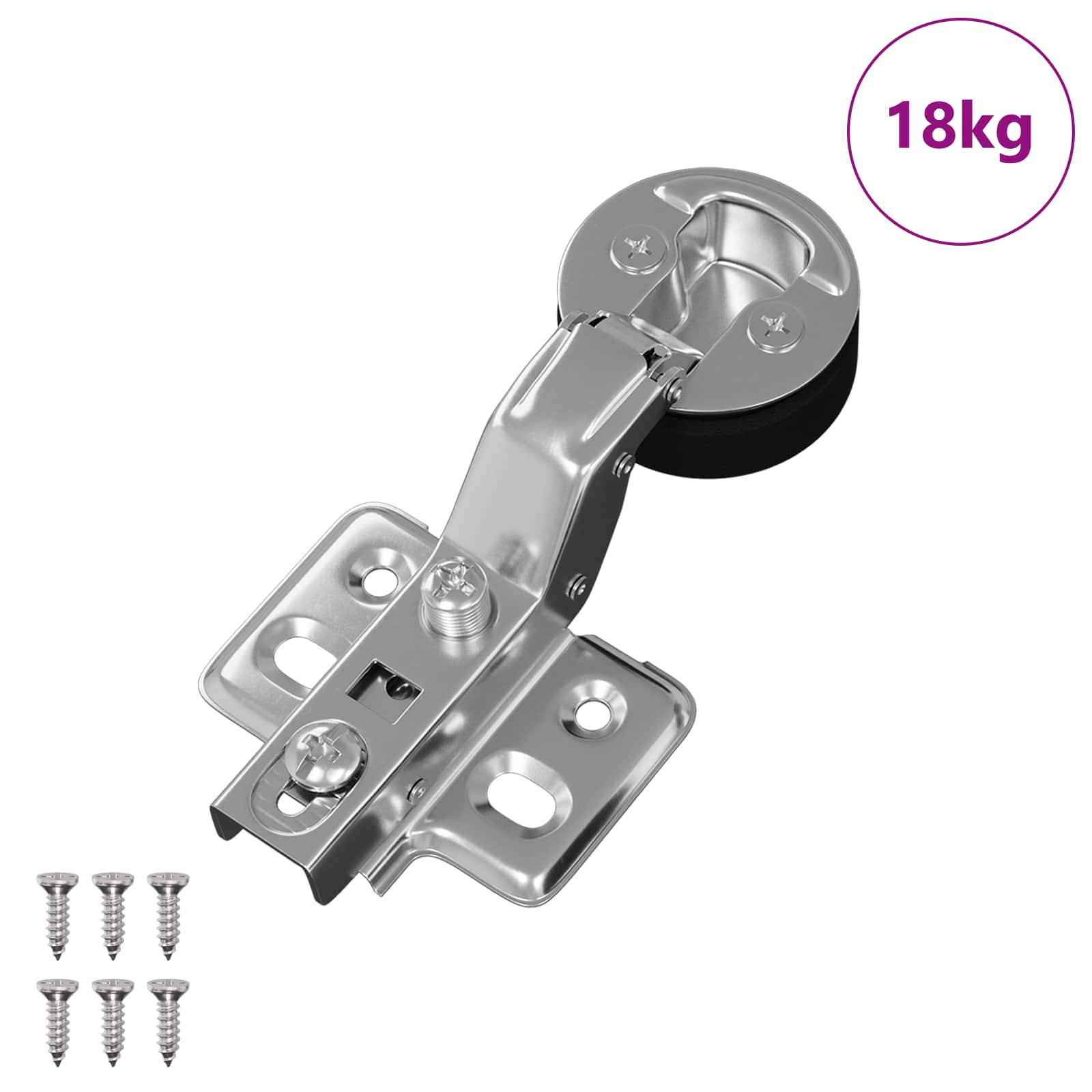 vidaXL Zawias 123 pcs Srebrny 35 mm Żelazo