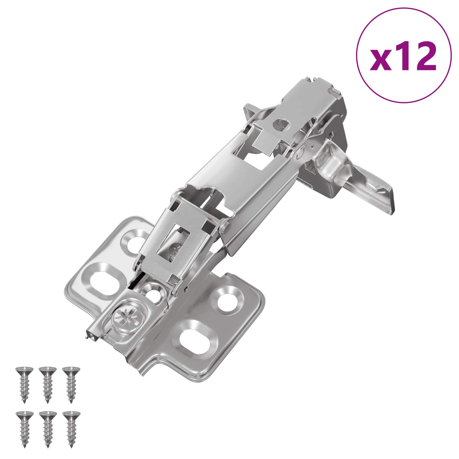 vidaXL Zawias 12 pcs Nikiel 139 x 64,1 x 10 mm Żelazo