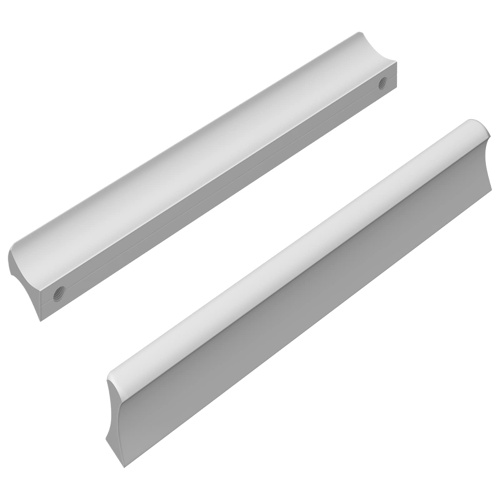 vidaXL Uchwyt Gładki 2 pcs Srebrny 105.7 x 7.4 x 15.5 mm Aluminium