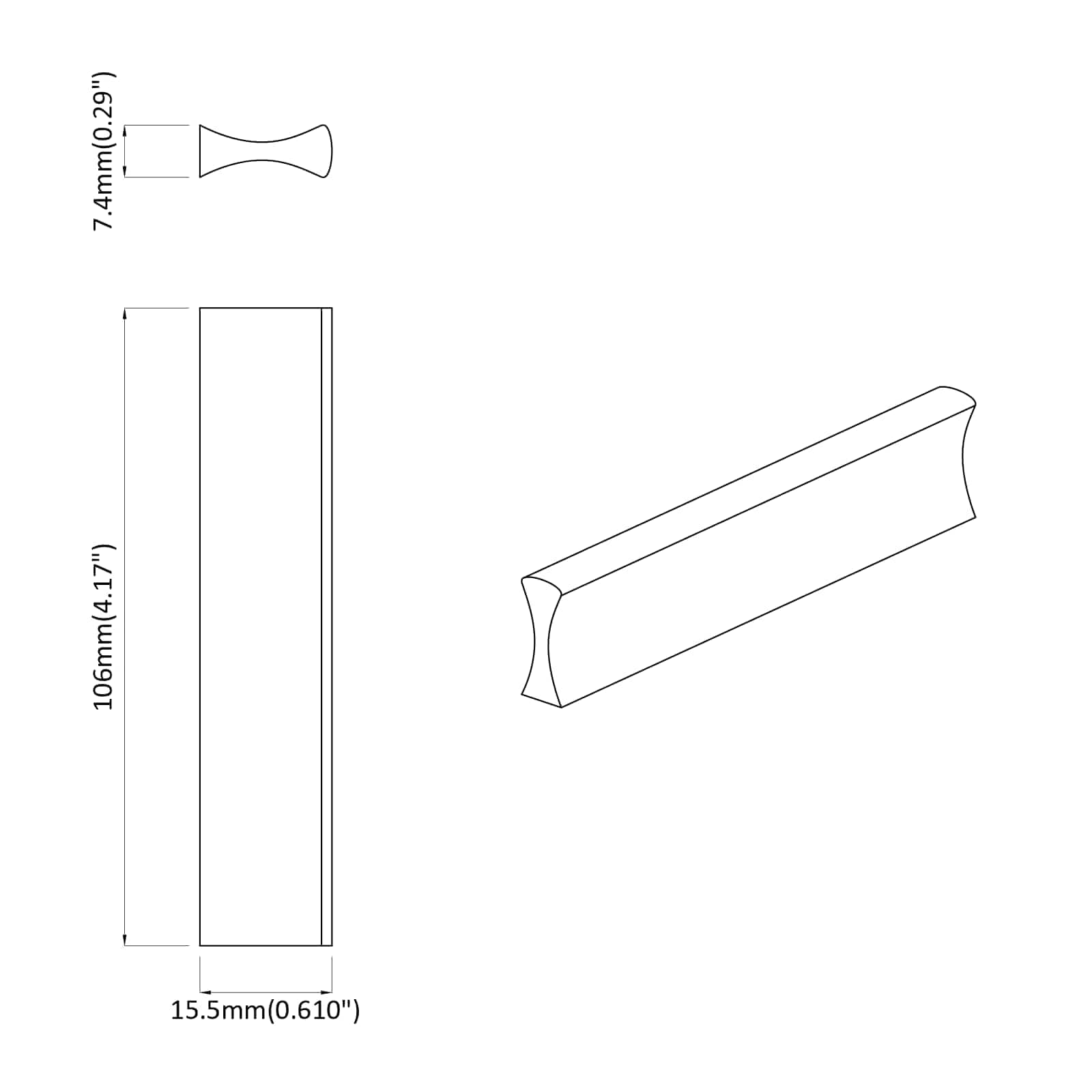 vidaXL Uchwyt 973 pcs Czarny 106 x 7,4 x 15,5 mm Aluminium