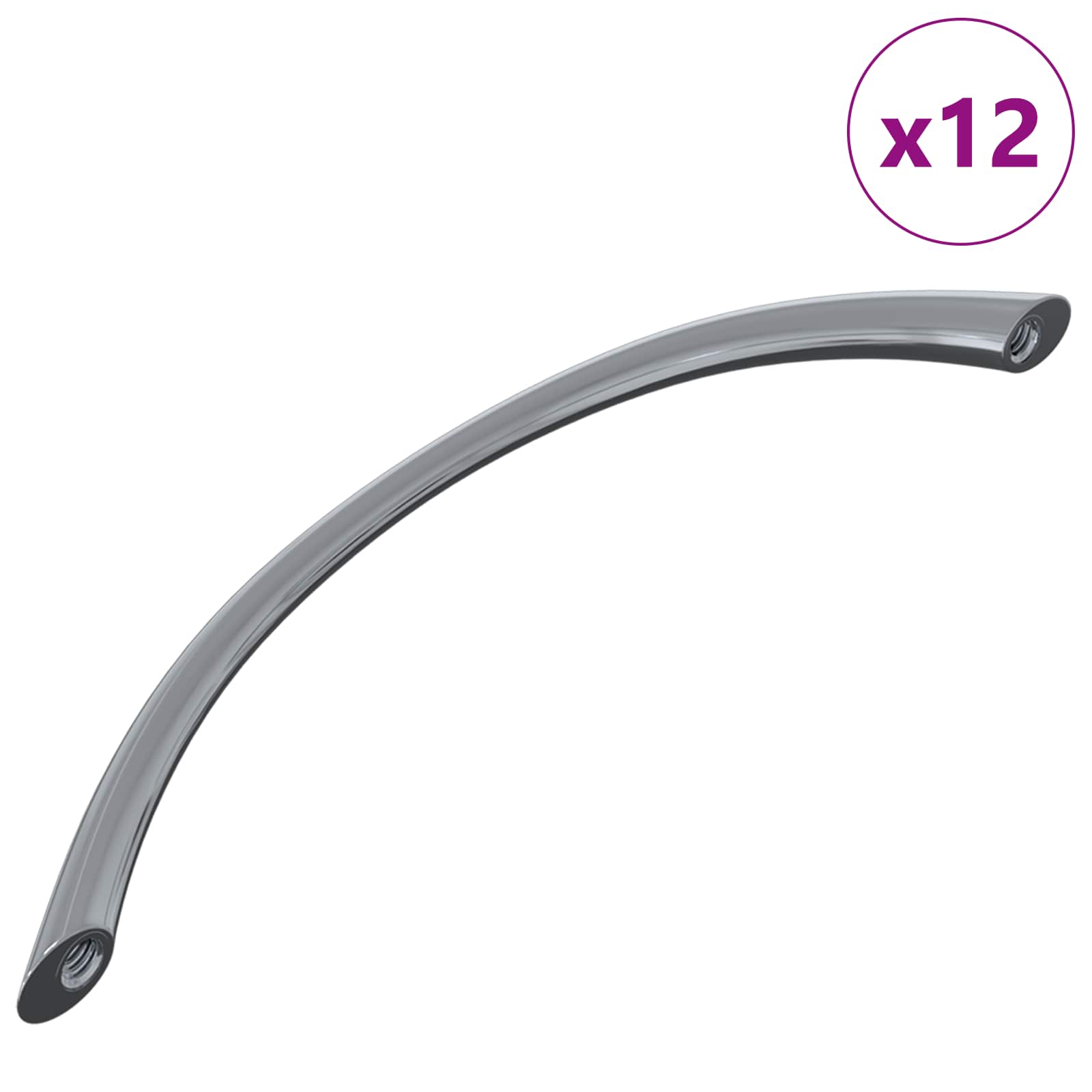 vidaXL Uchwyt 12 szt. Srebrny 107 x 3.6 x 23 mm Stal nierdzewna