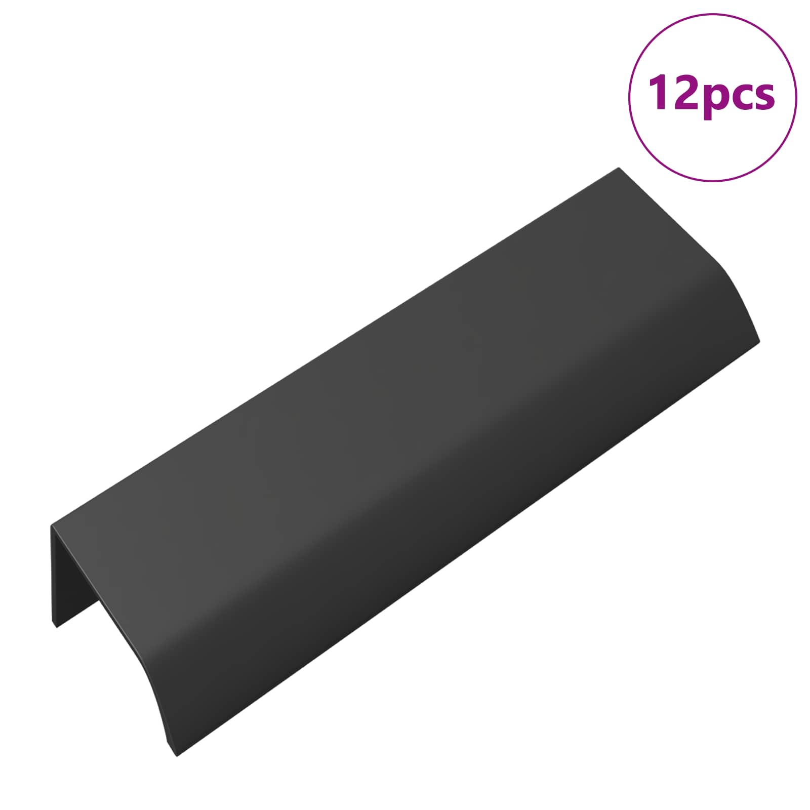vidaXL Uchwyt 12 pcs Czarny 120 x 39.6 x 17 mm Aluminium