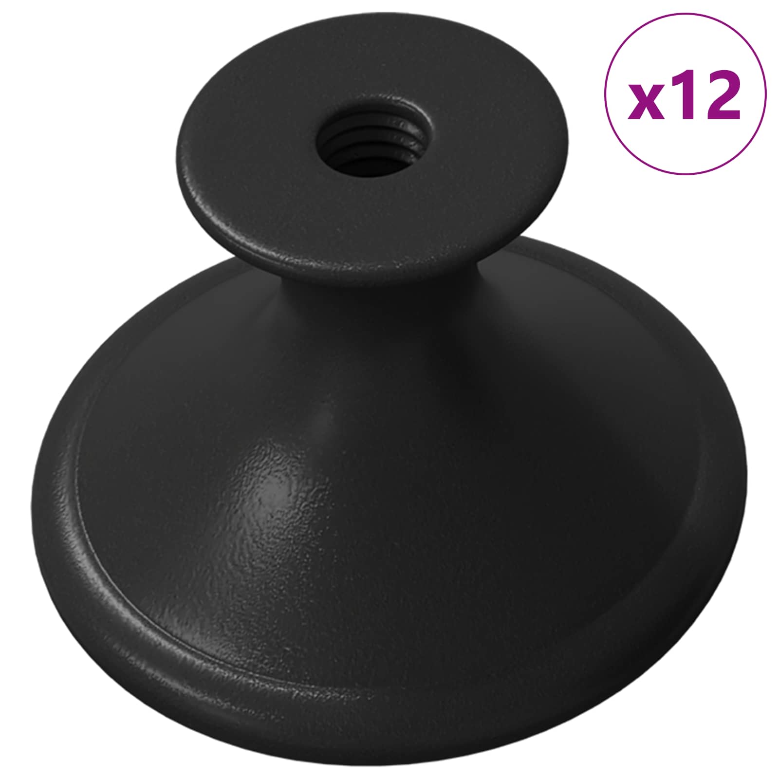 vidaXL Uchwyt 12 pcs Czarny Ø30 mm Aluminium