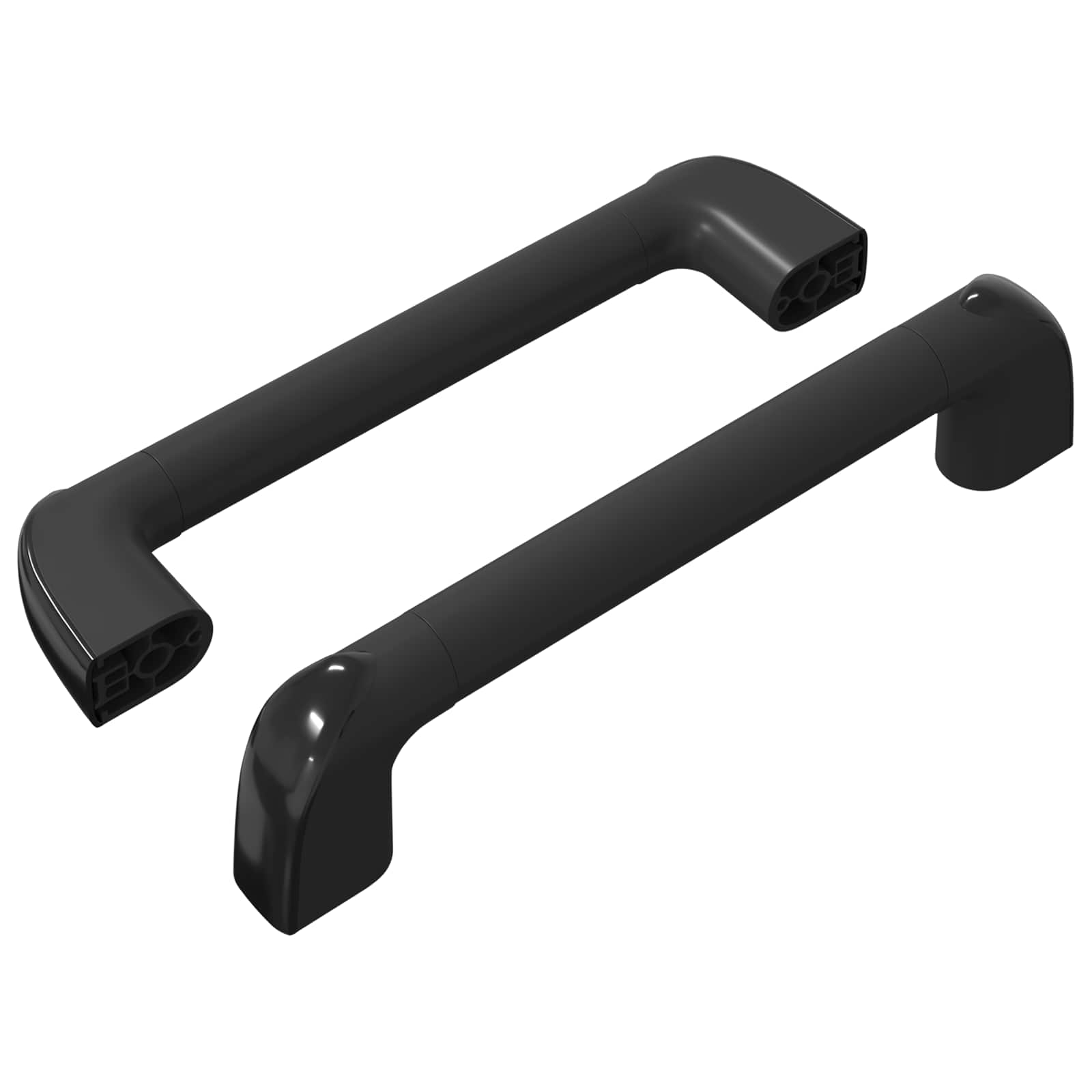 vidaXL Uchwyt Gładki 2 pcs Czarny 380 x 34 x 85 mm Aluminium i PP