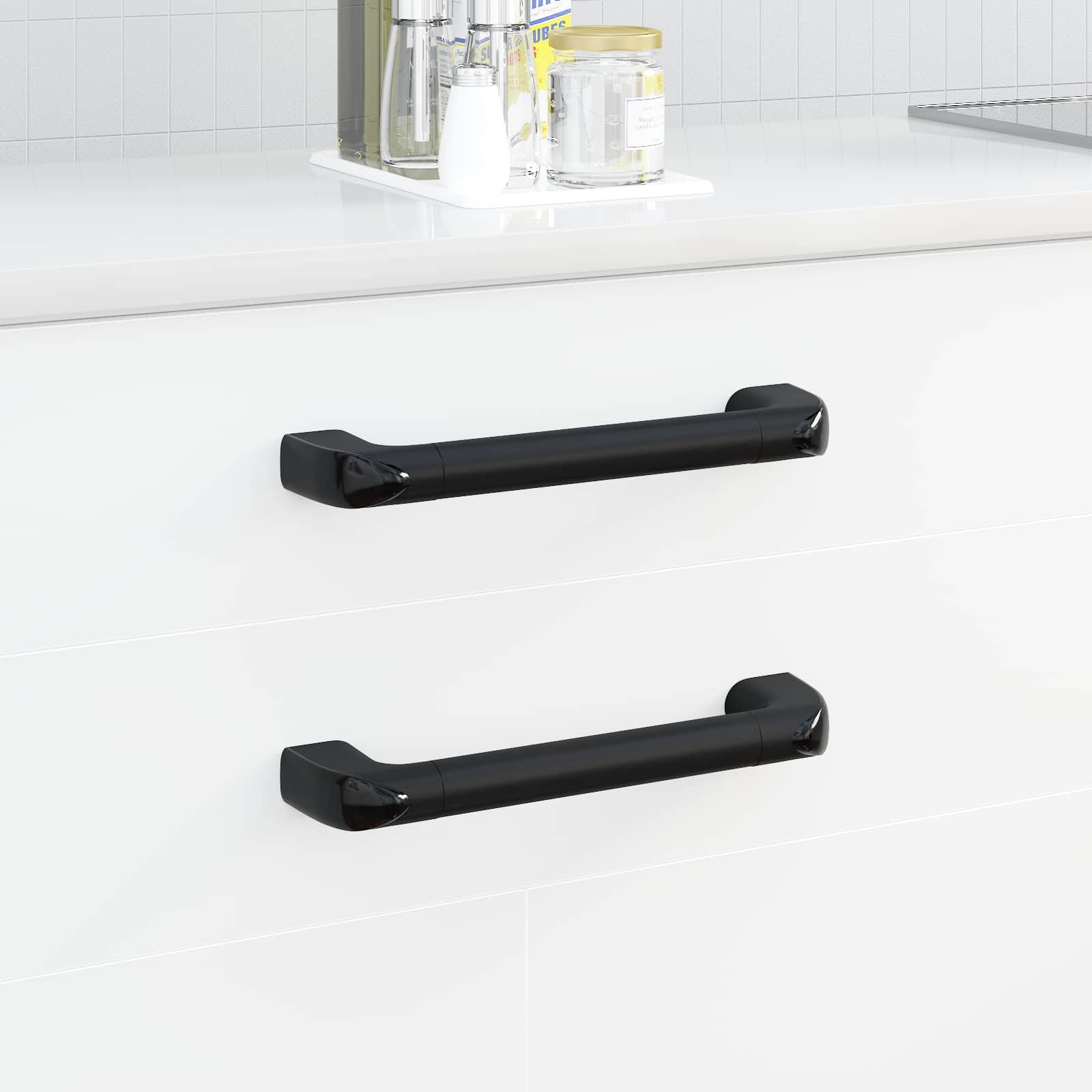 vidaXL Uchwyt Gładki 69 pcs Czarny 380 x 34 x 85 mm Aluminium i PP