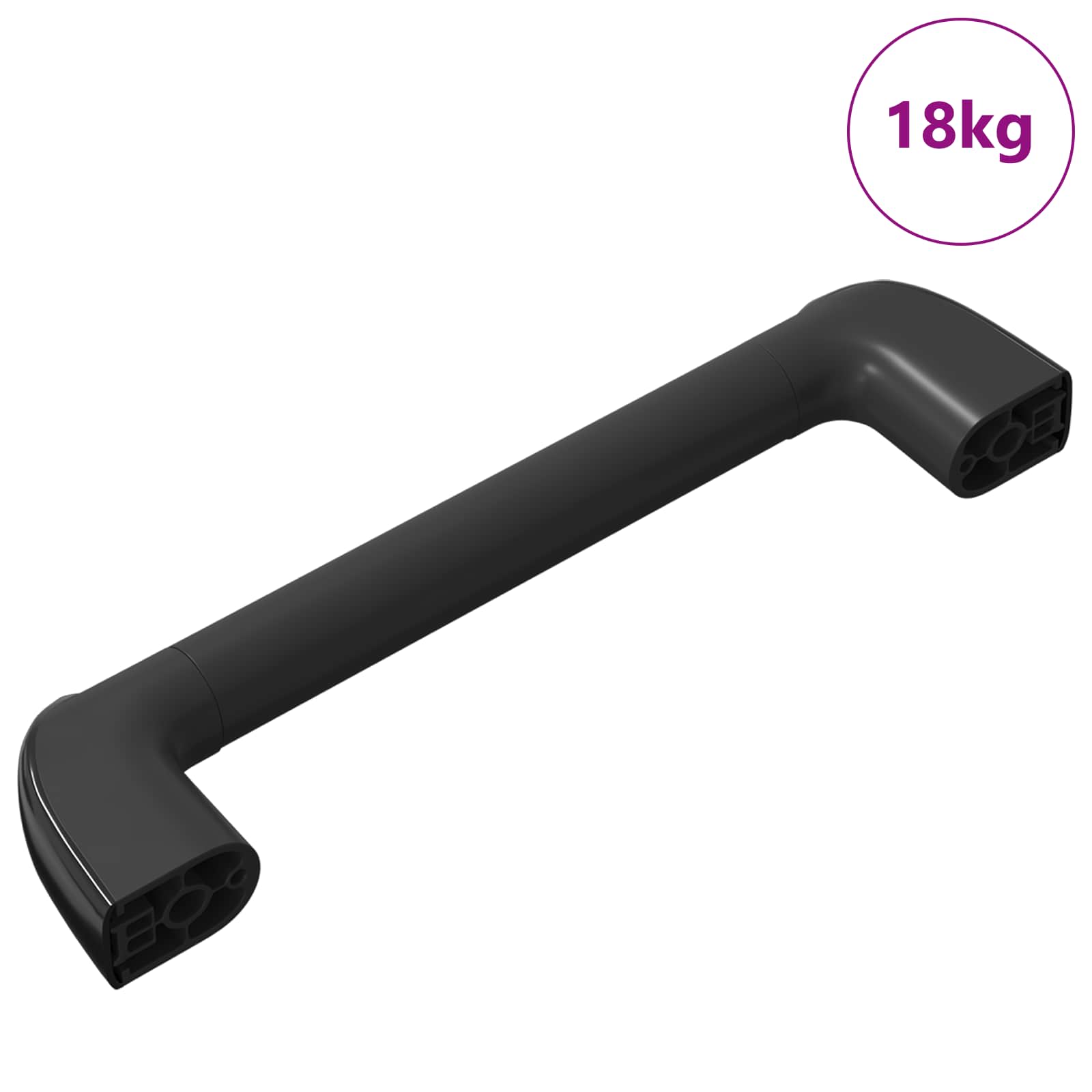 vidaXL Uchwyt Gładki 69 pcs Czarny 380 x 34 x 85 mm Aluminium i PP
