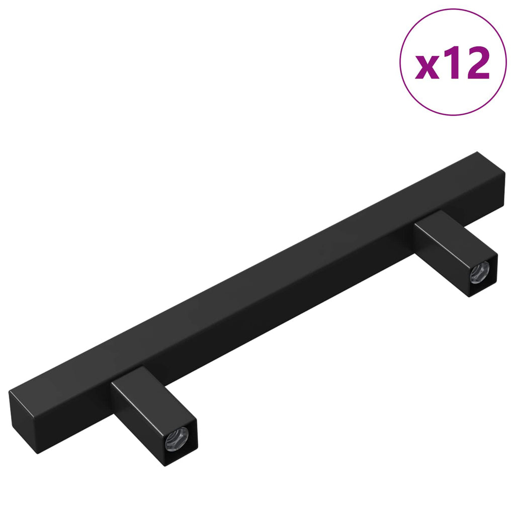vidaXL Uchwyt do szafki 12 pcs Czarny 150 x 12,3 x 35,2 mm